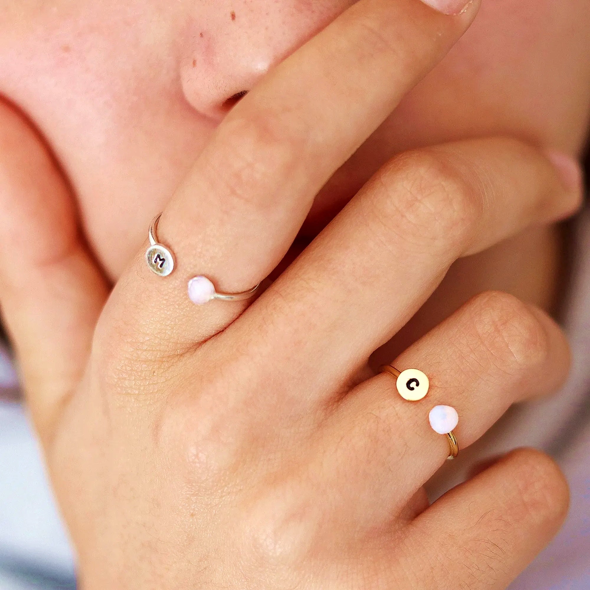 Dainty Initial Ring