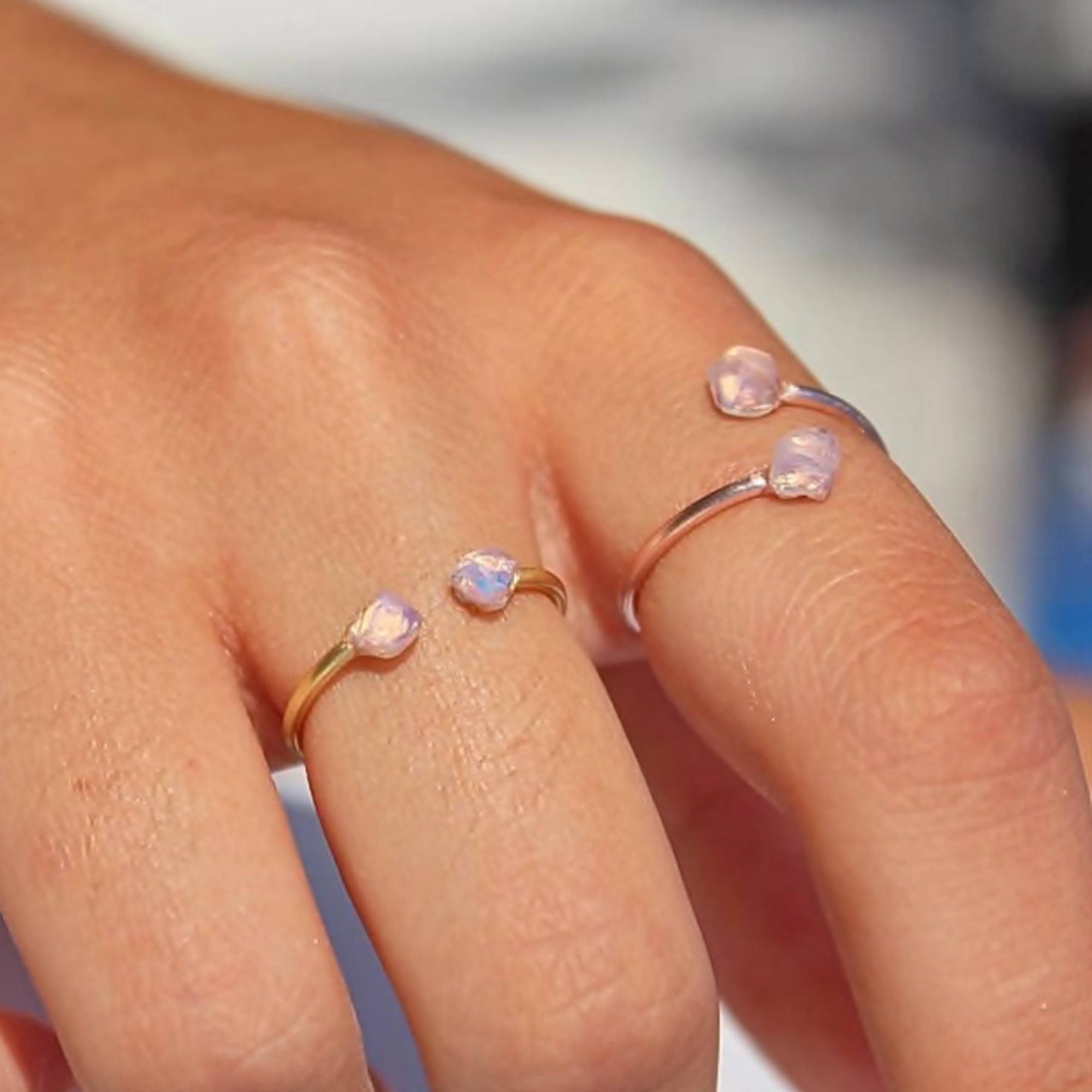 Rainbow Opal Ring