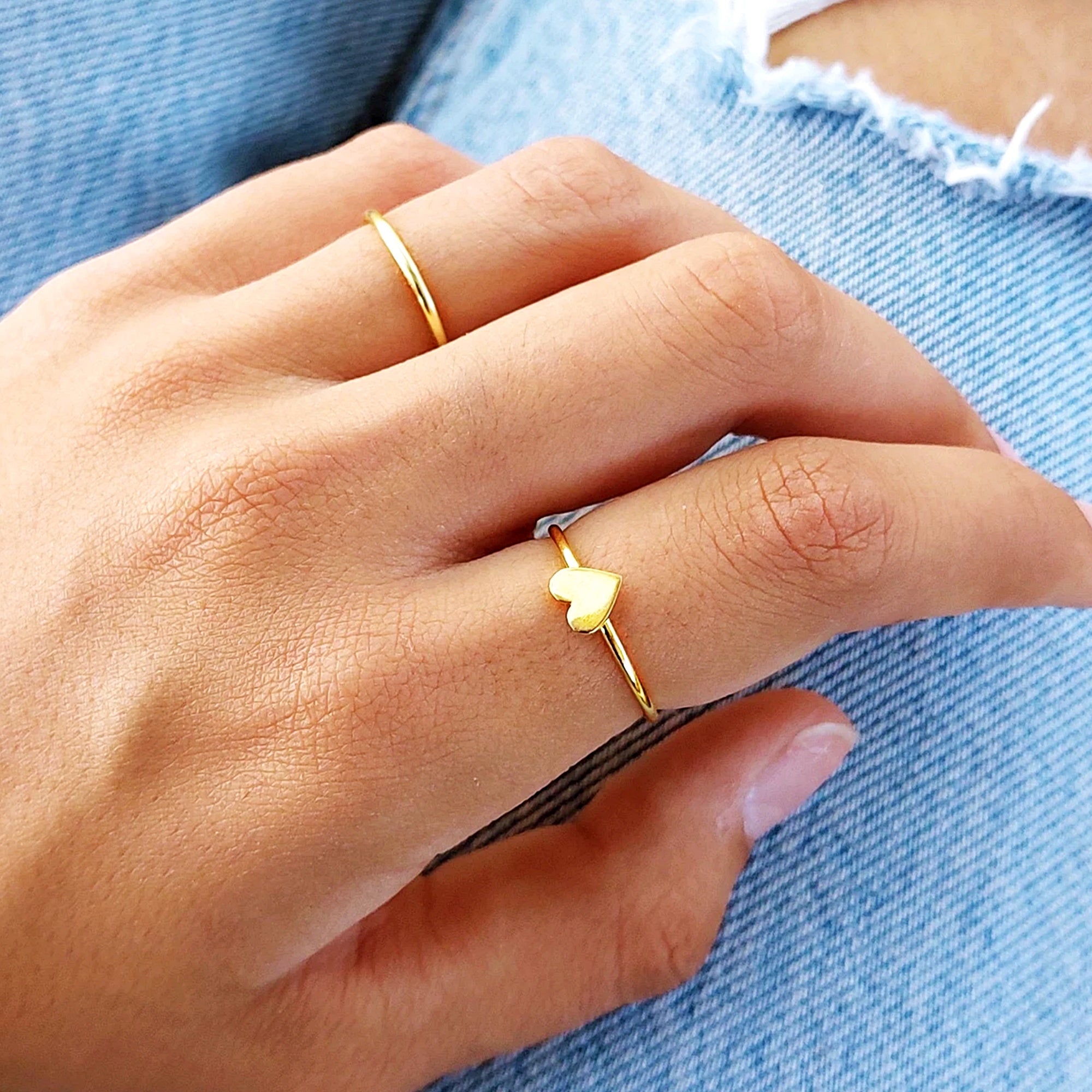 Dainty Initial Ring