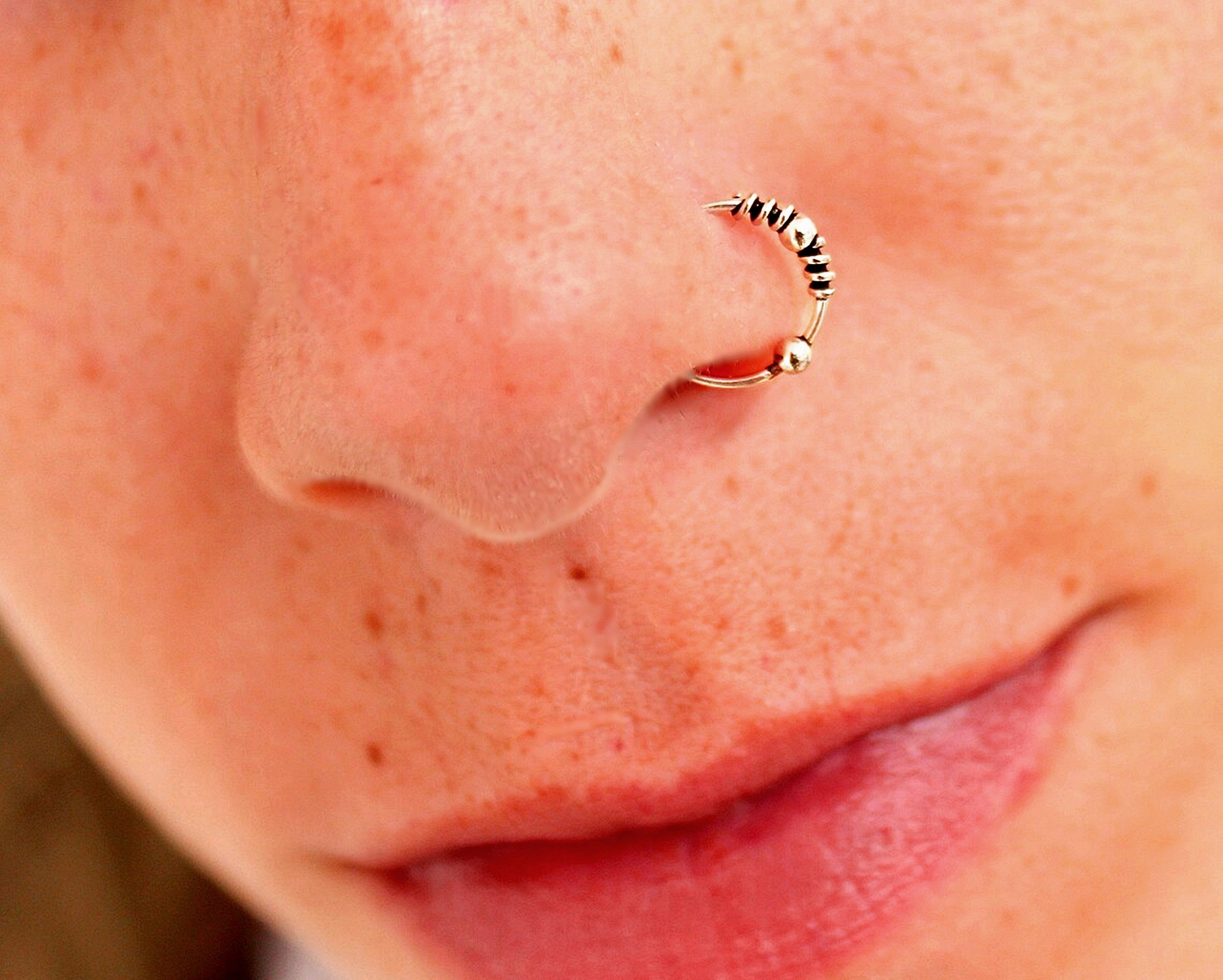 BEADED NOSE HOOP - 4 Styles