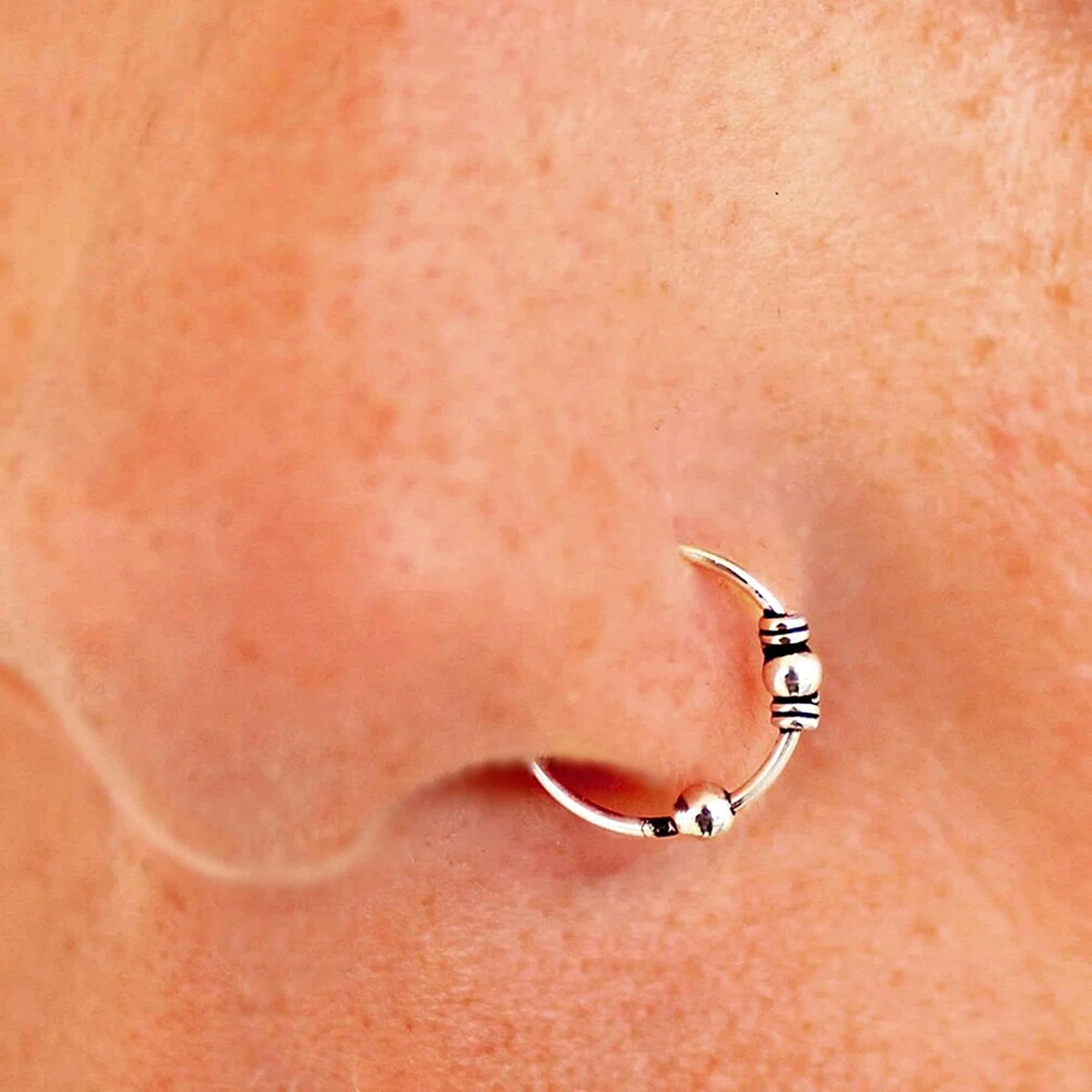 BEADED NOSE HOOP - 4 Styles