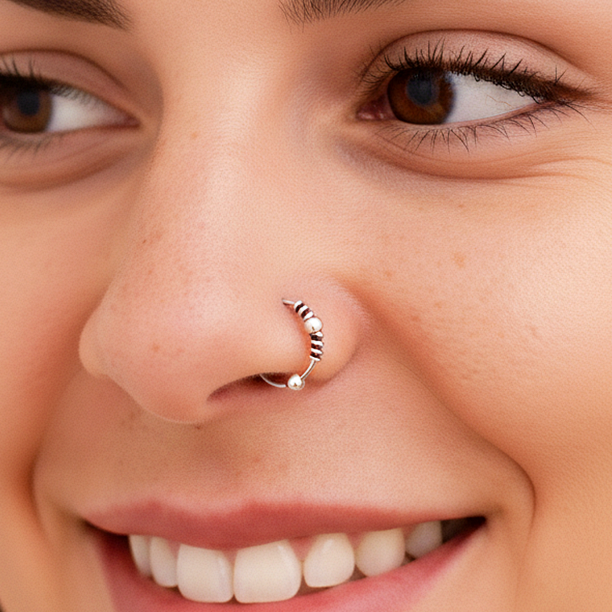 BEADED NOSE HOOP - 4 Styles