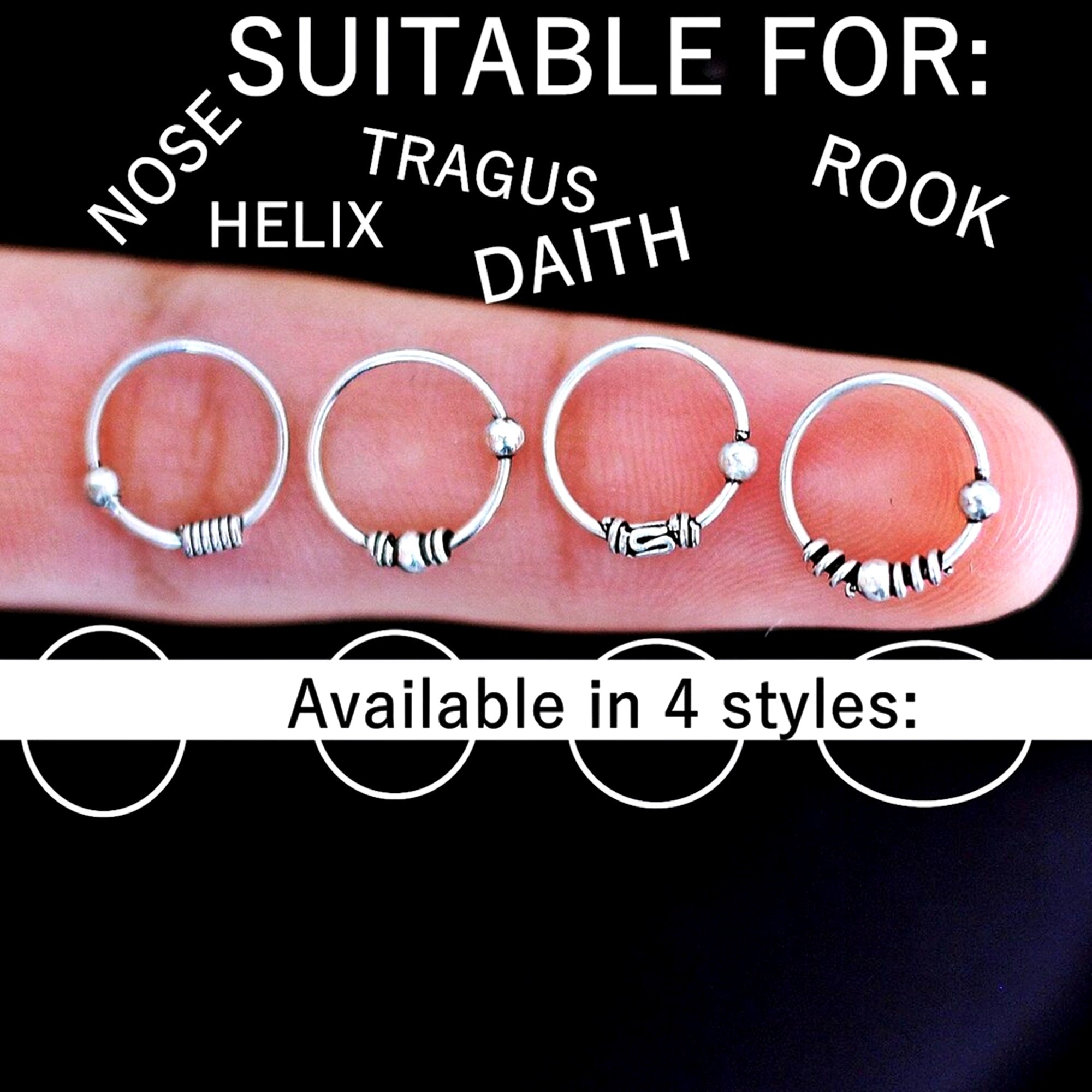 BEADED NOSE HOOP - 4 Styles