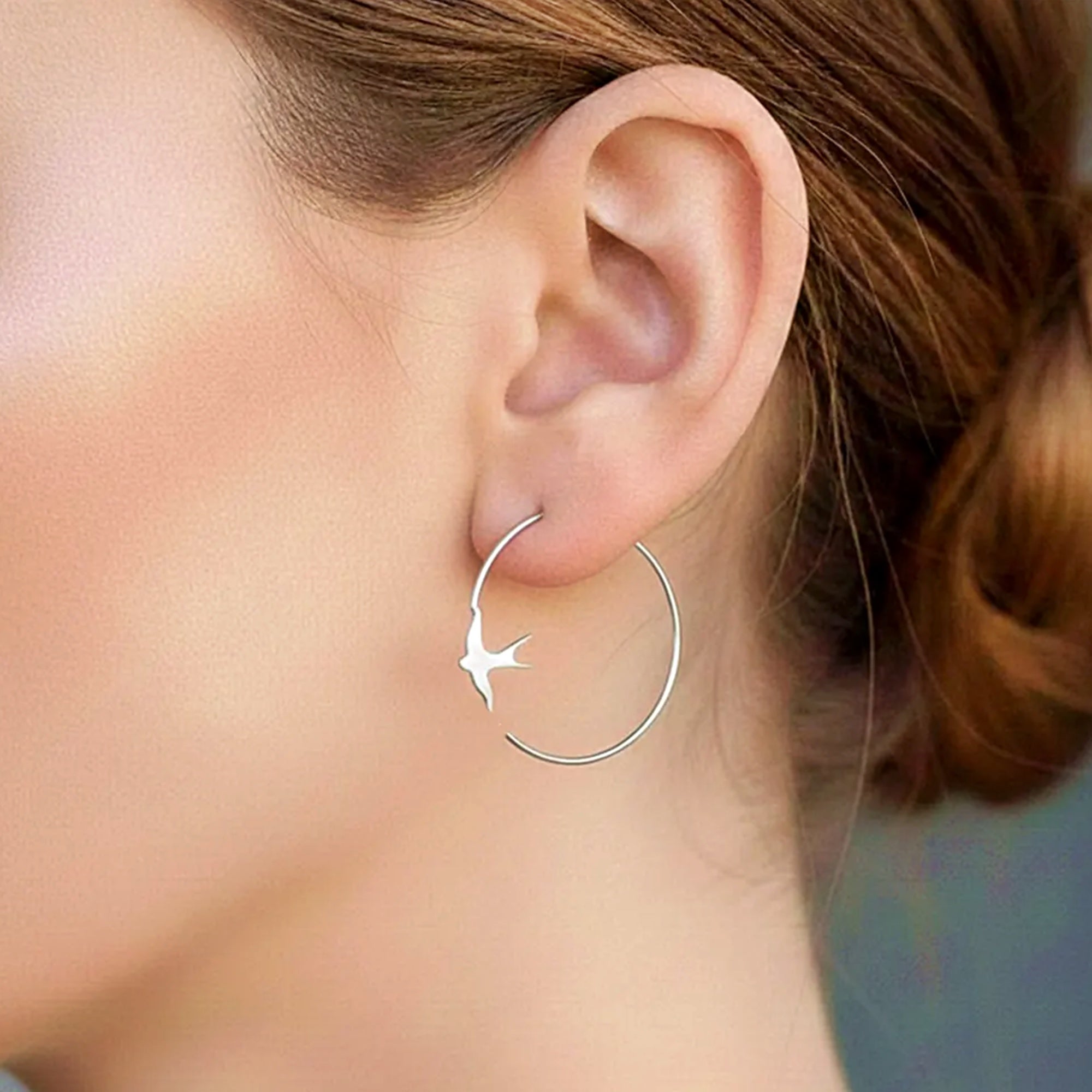 Swallow Hoop Earrings