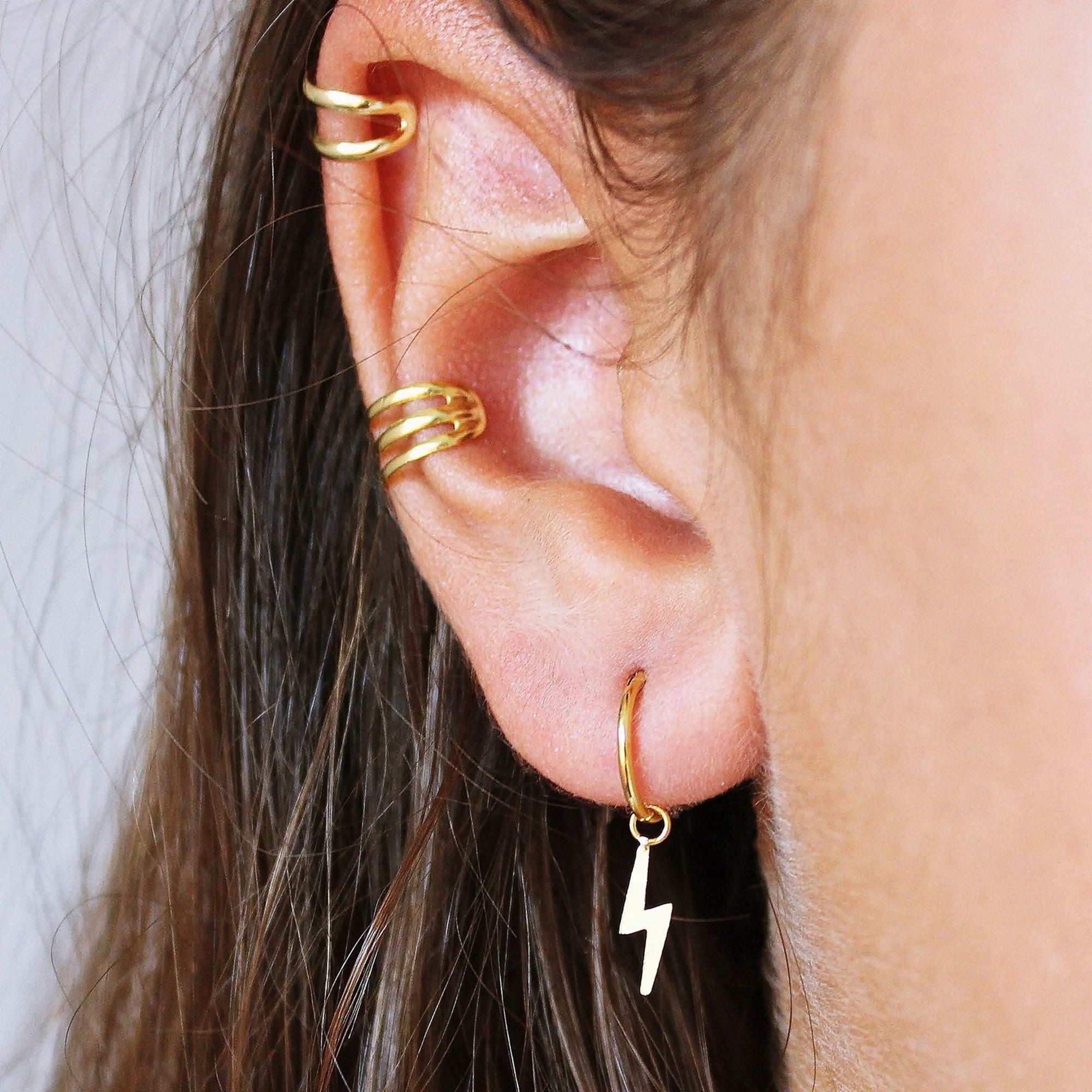 Lightning Bolt Small Hoop