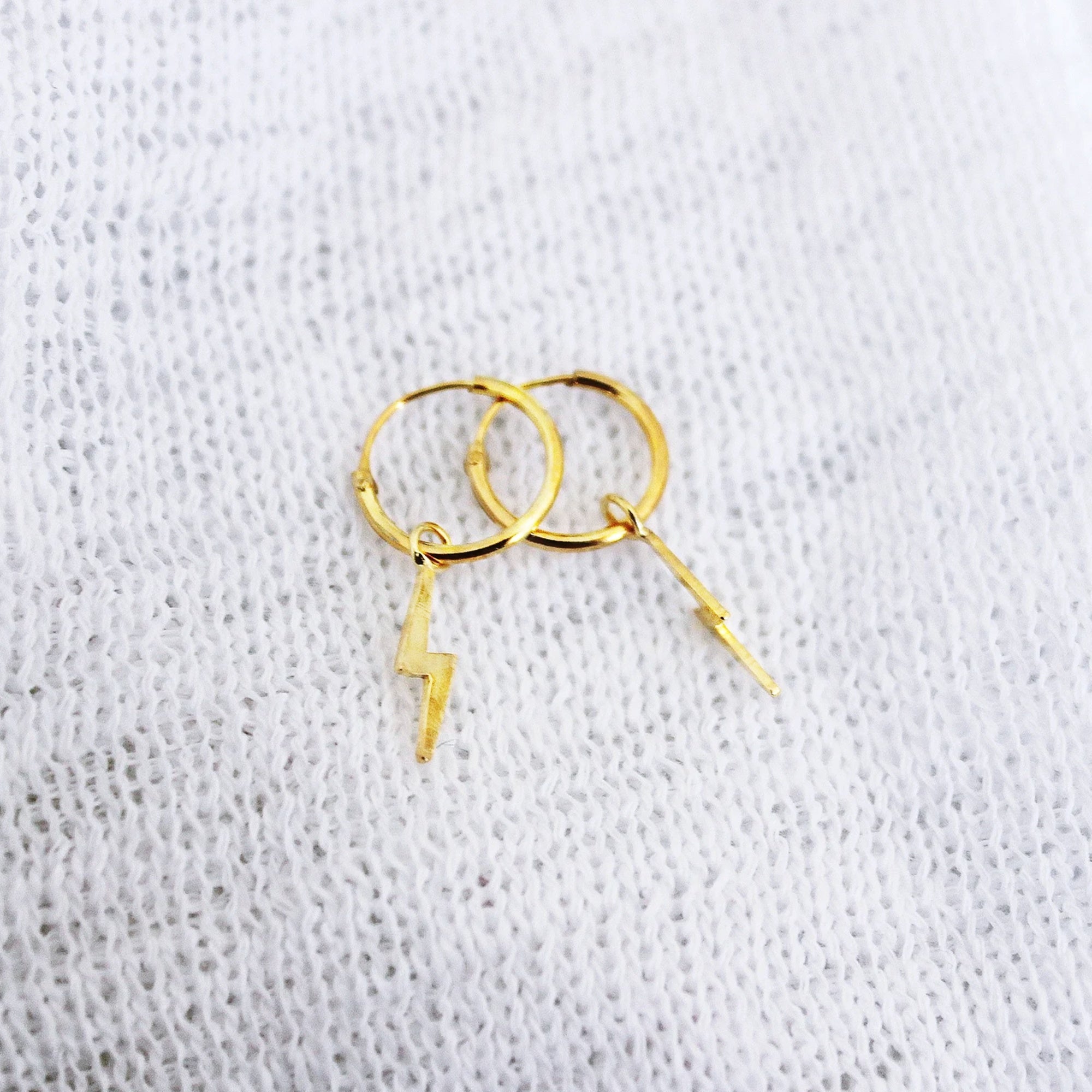 Lightning Bolt Small Hoop