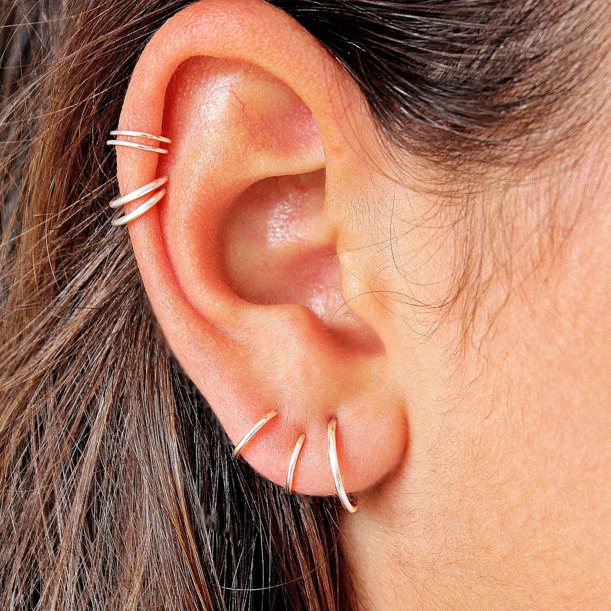 Pair of Sterling Silver Cartilage Hoops