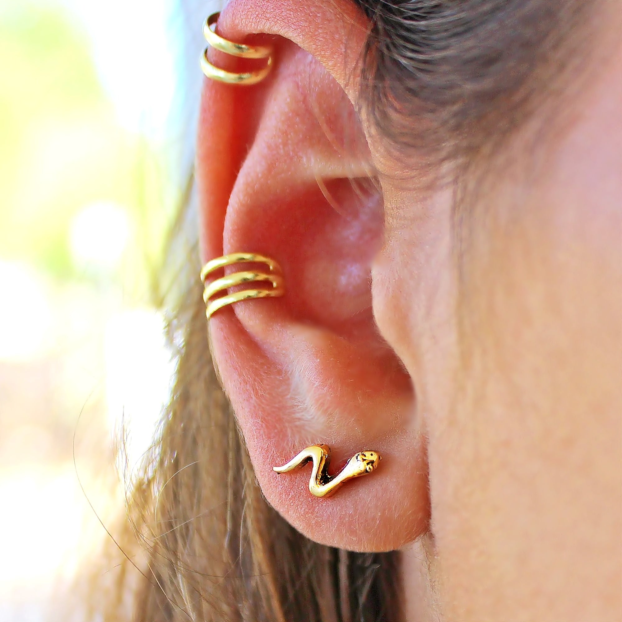 Tiny Snake Stud Earrings