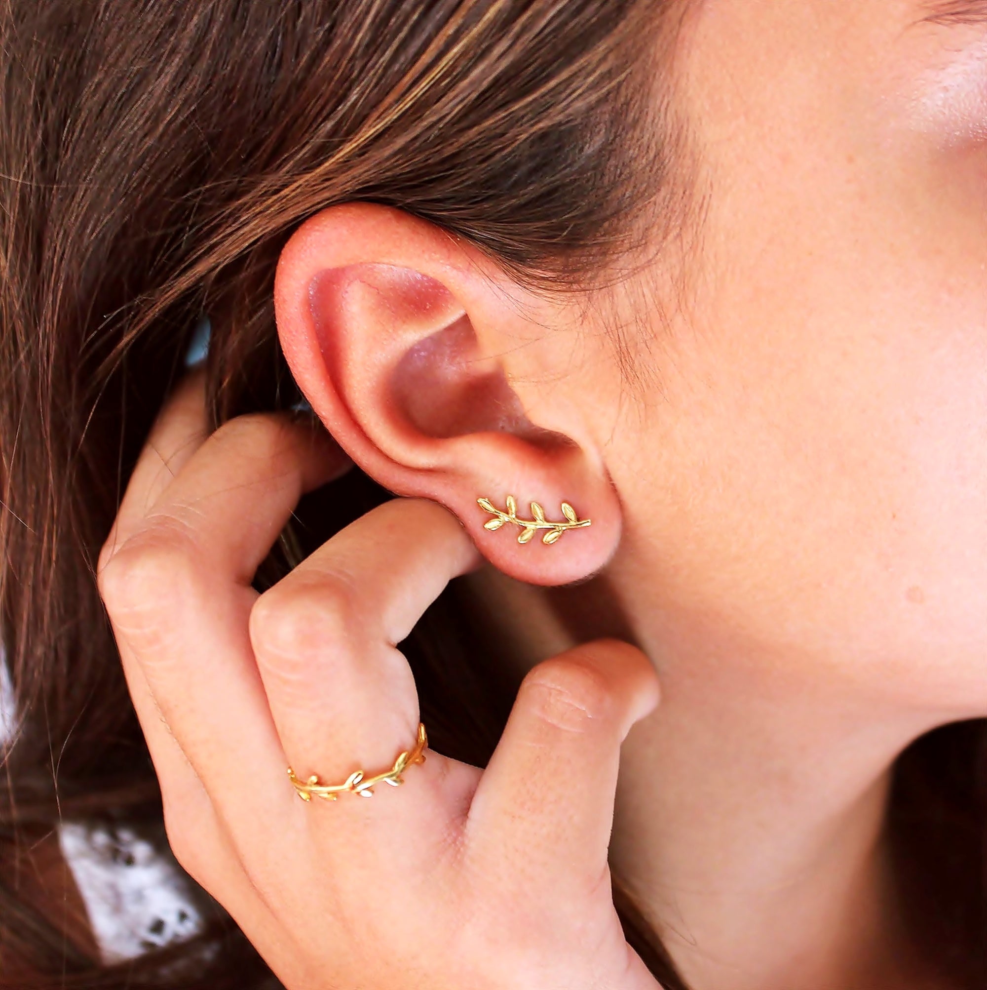 Leaf Climber Lobe Earring