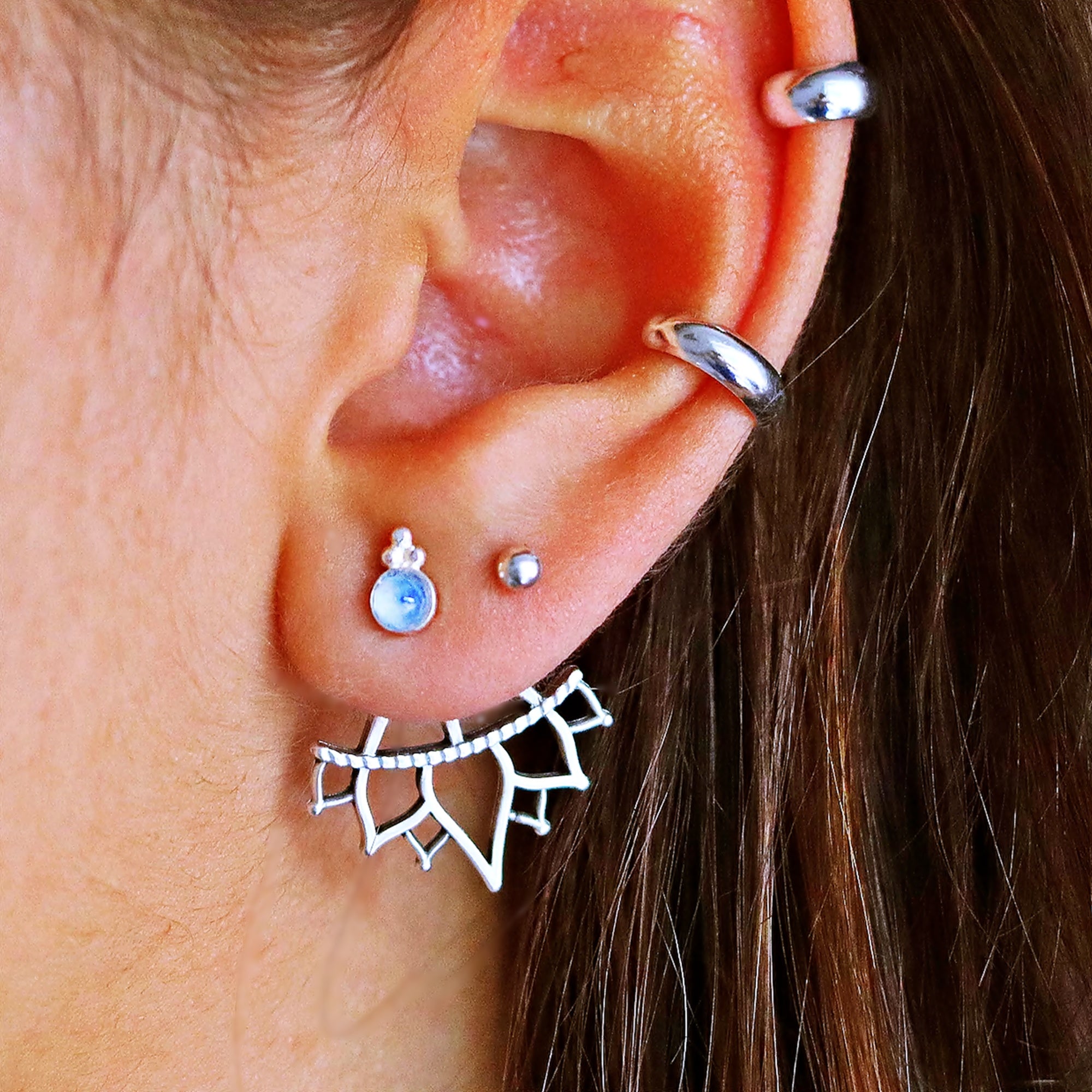Rainbow Moonstone Earrings - LOTUS MOONSTONE