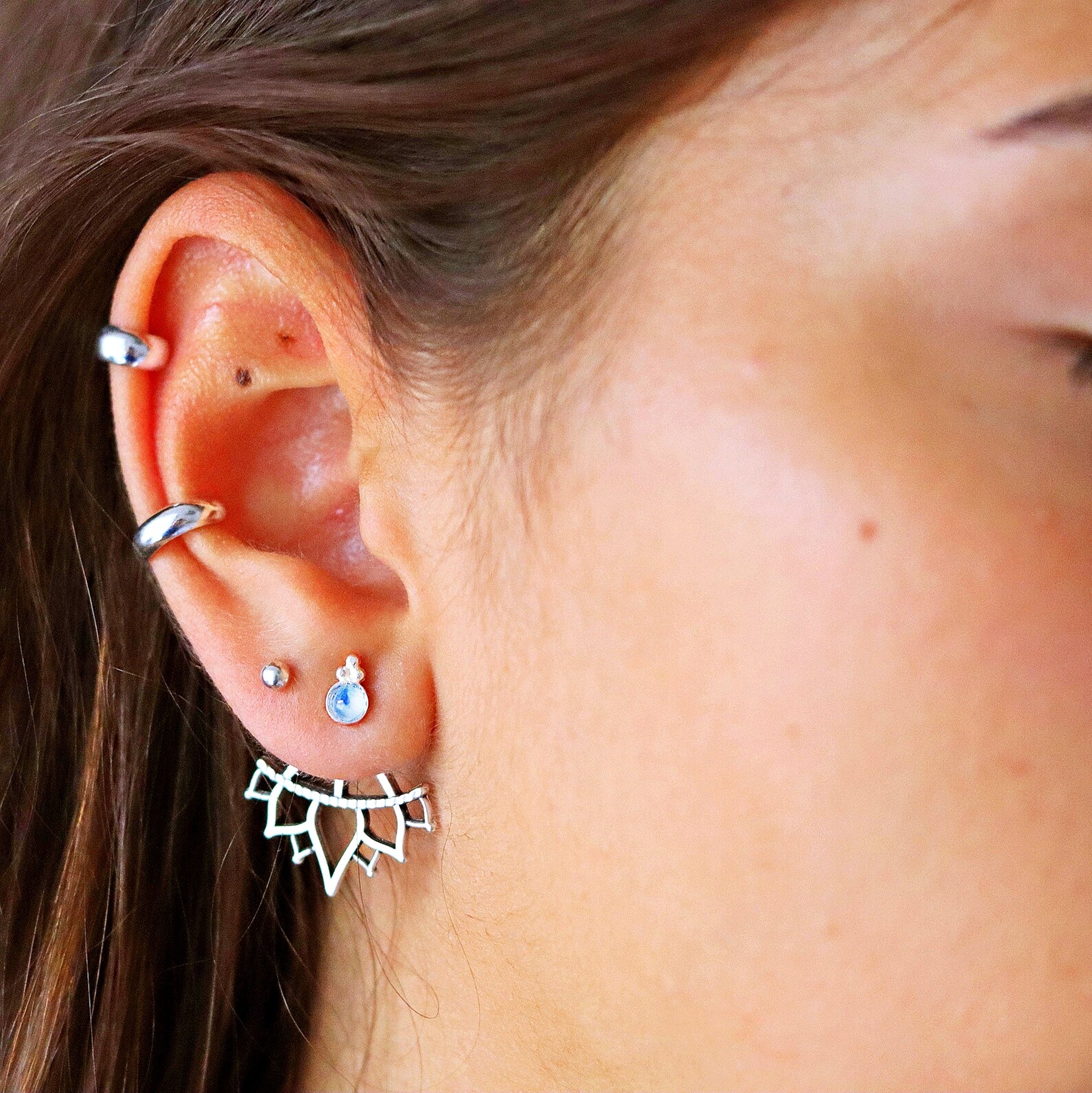 Rainbow Moonstone Earrings - LOTUS MOONSTONE