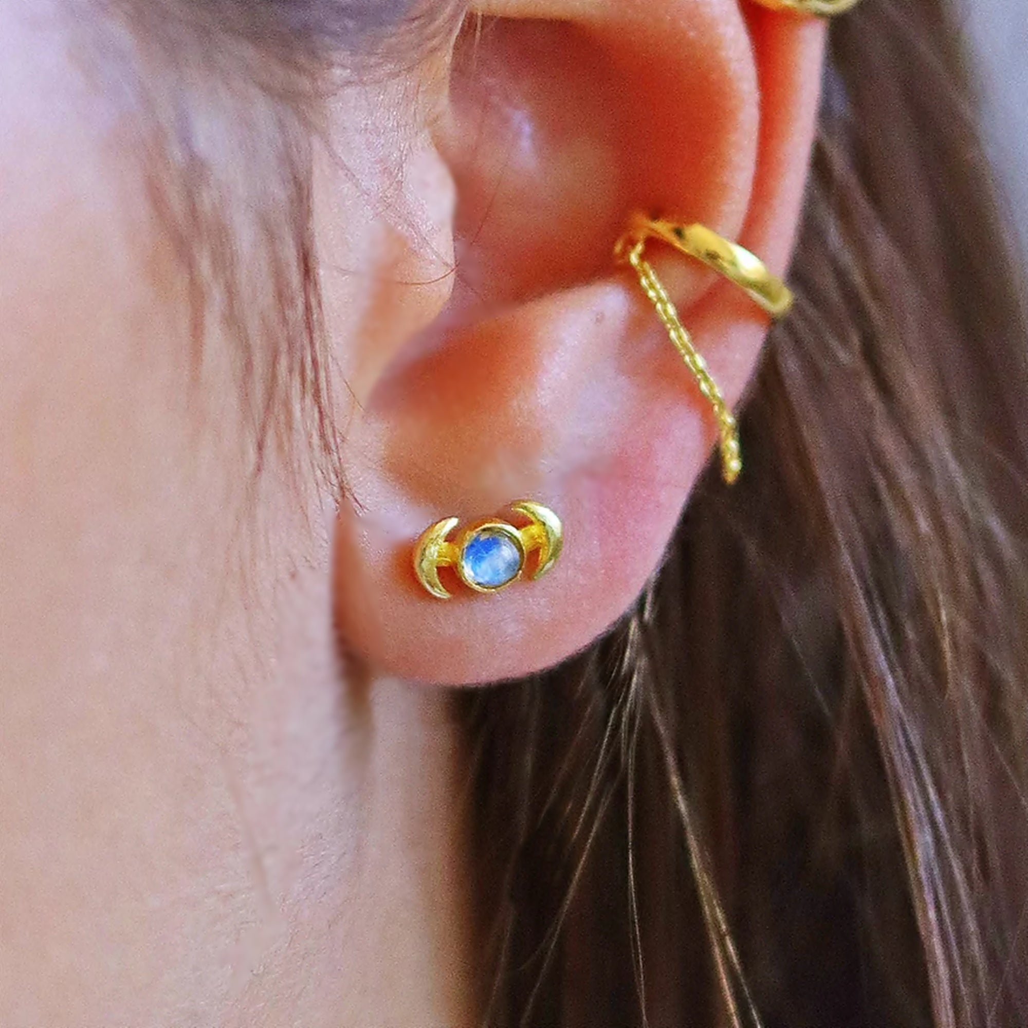 Rainbow Moonstone Earrings