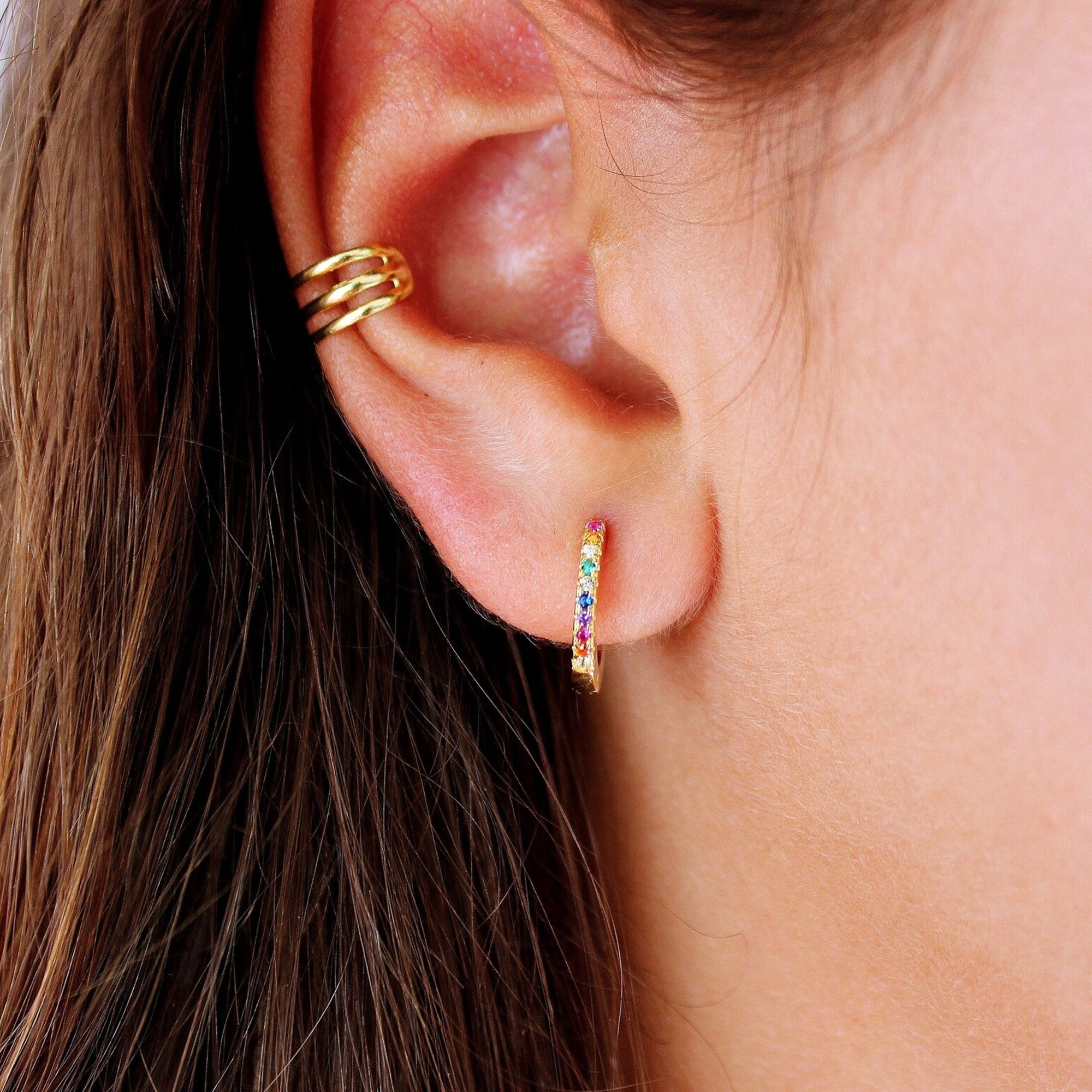 Small Hoop Earrings - CZ