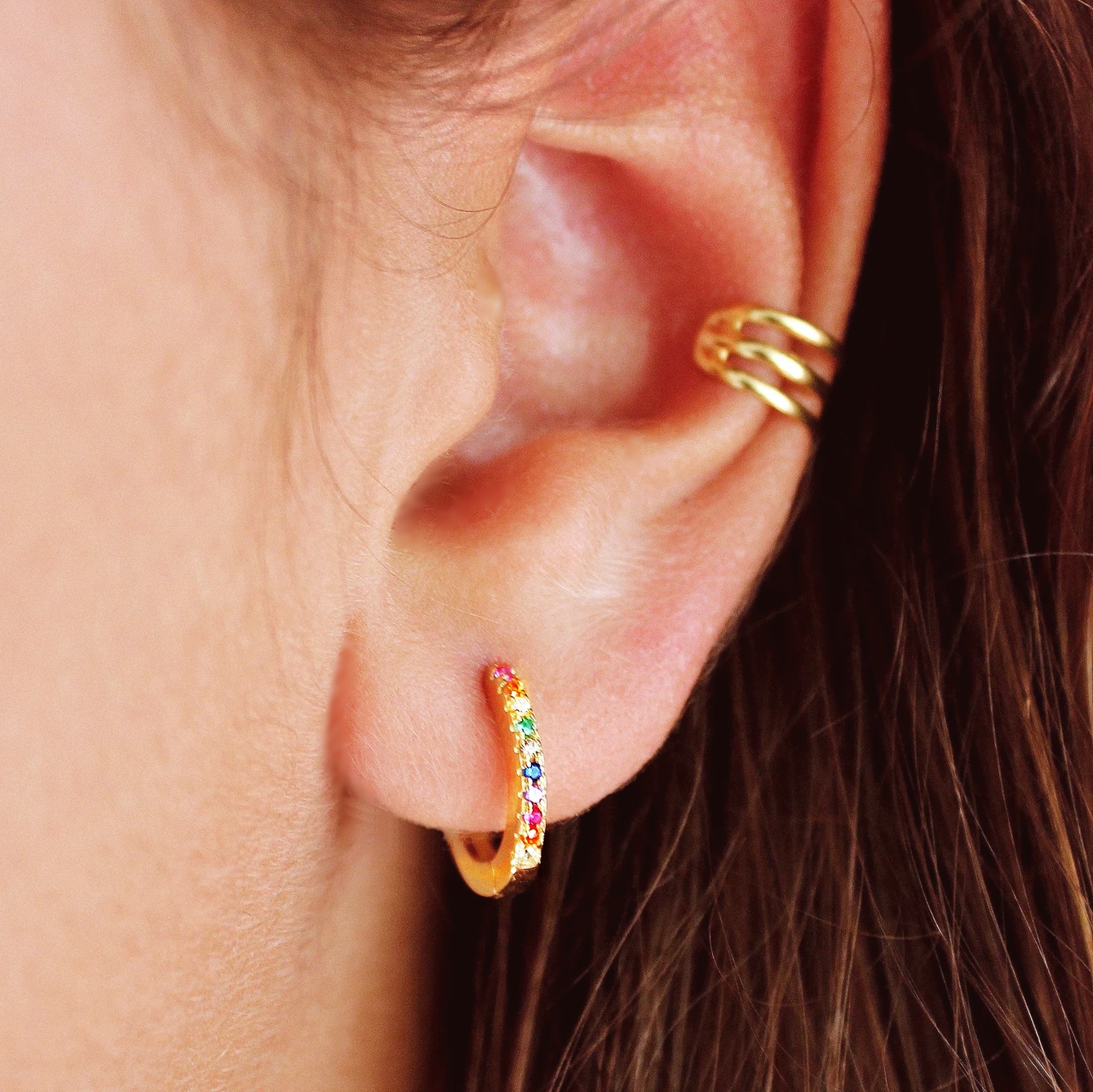 Small Hoop Earrings - CZ
