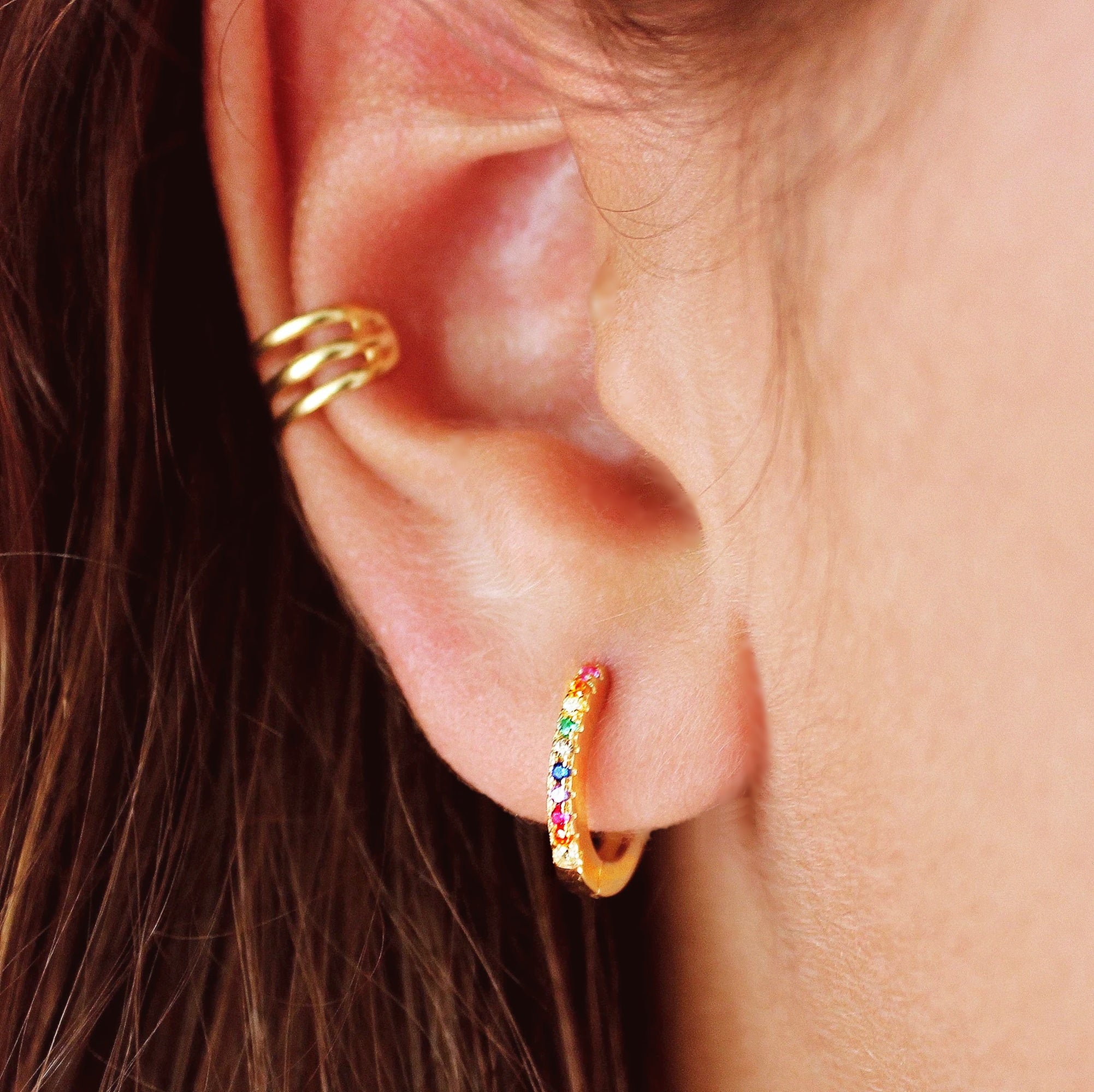 Small Hoop Earrings - CZ