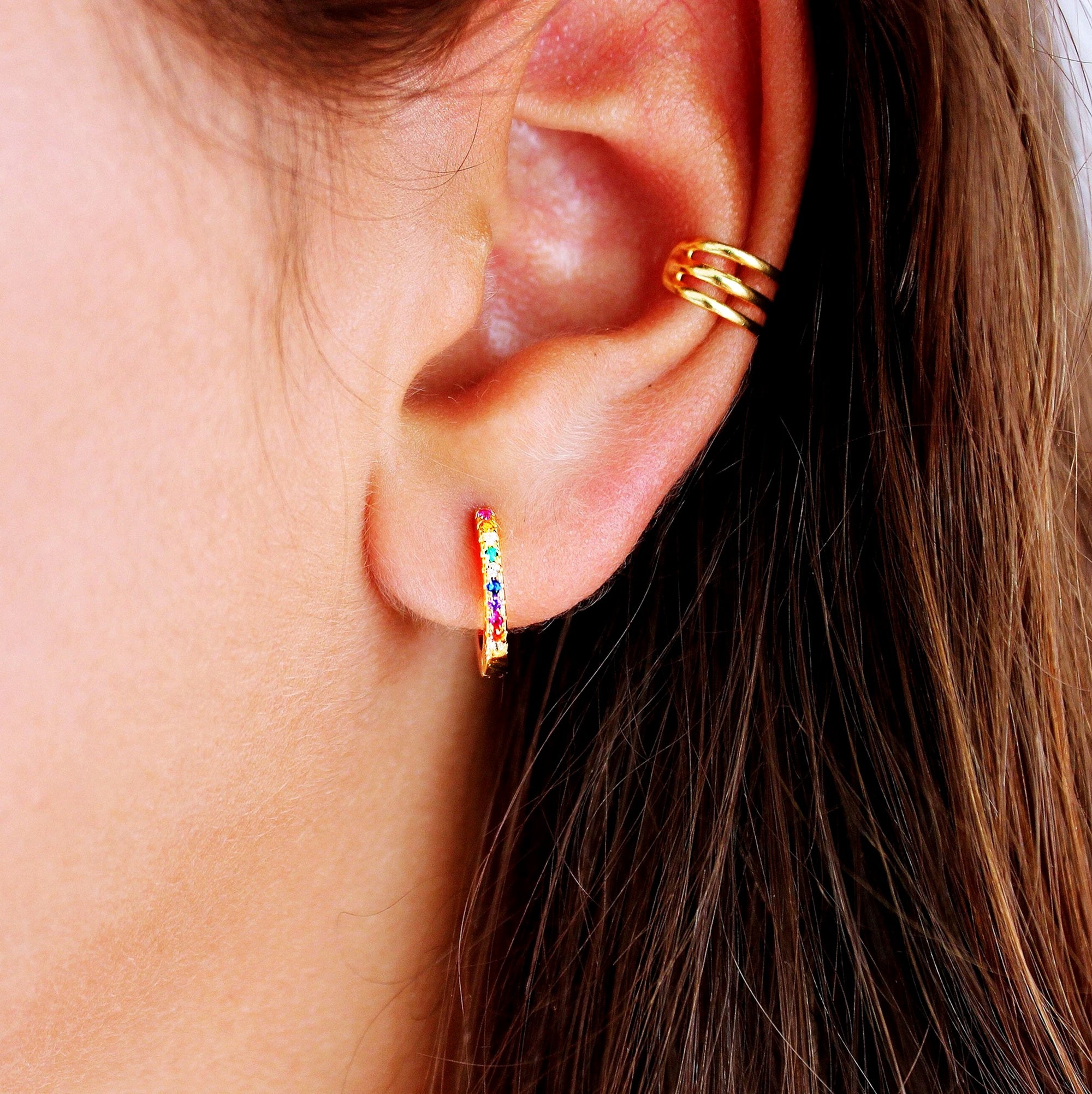Small Hoop Earrings - CZ
