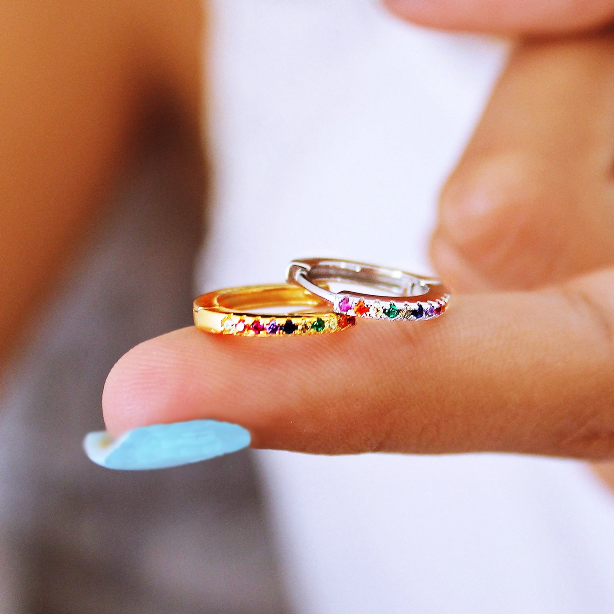 Small Hoop Earrings - CZ