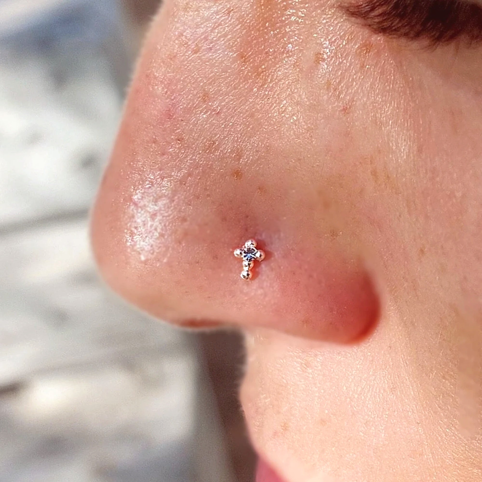 Tiny Cross Nose Stud