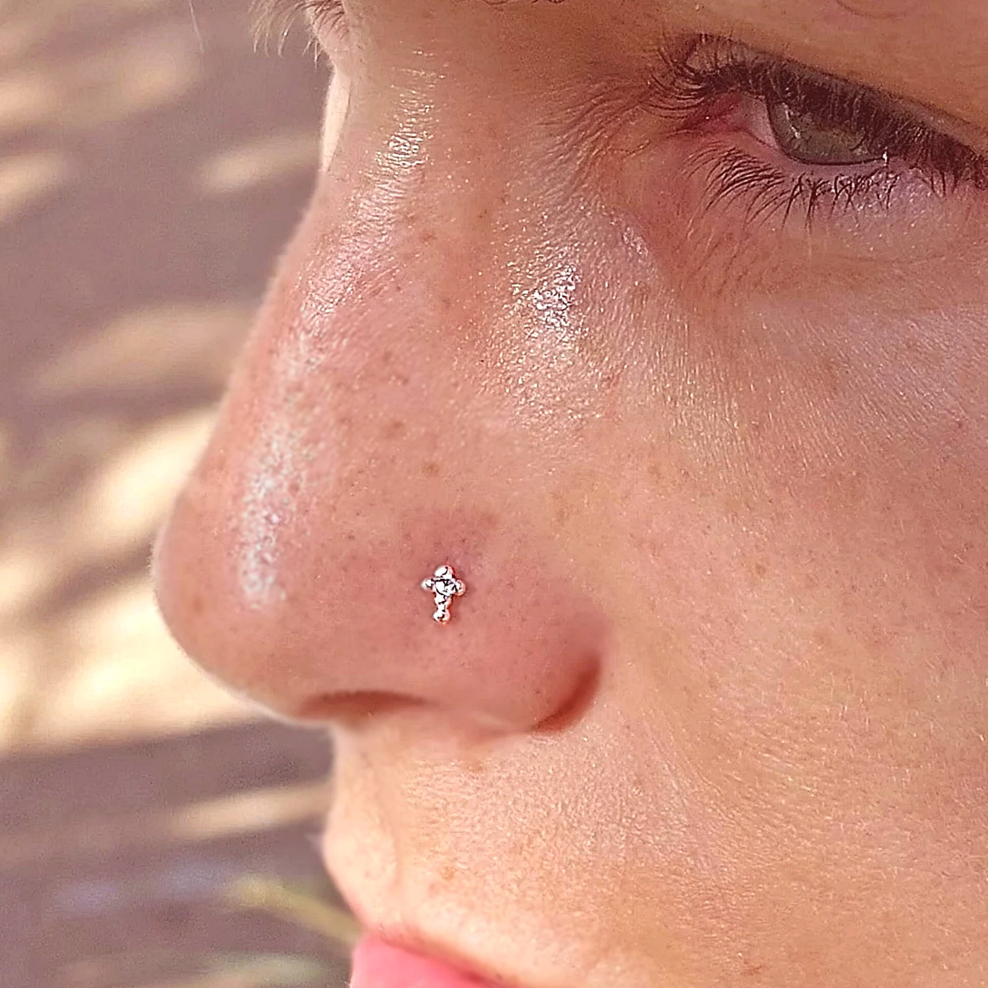 Tiny Cross Nose Stud