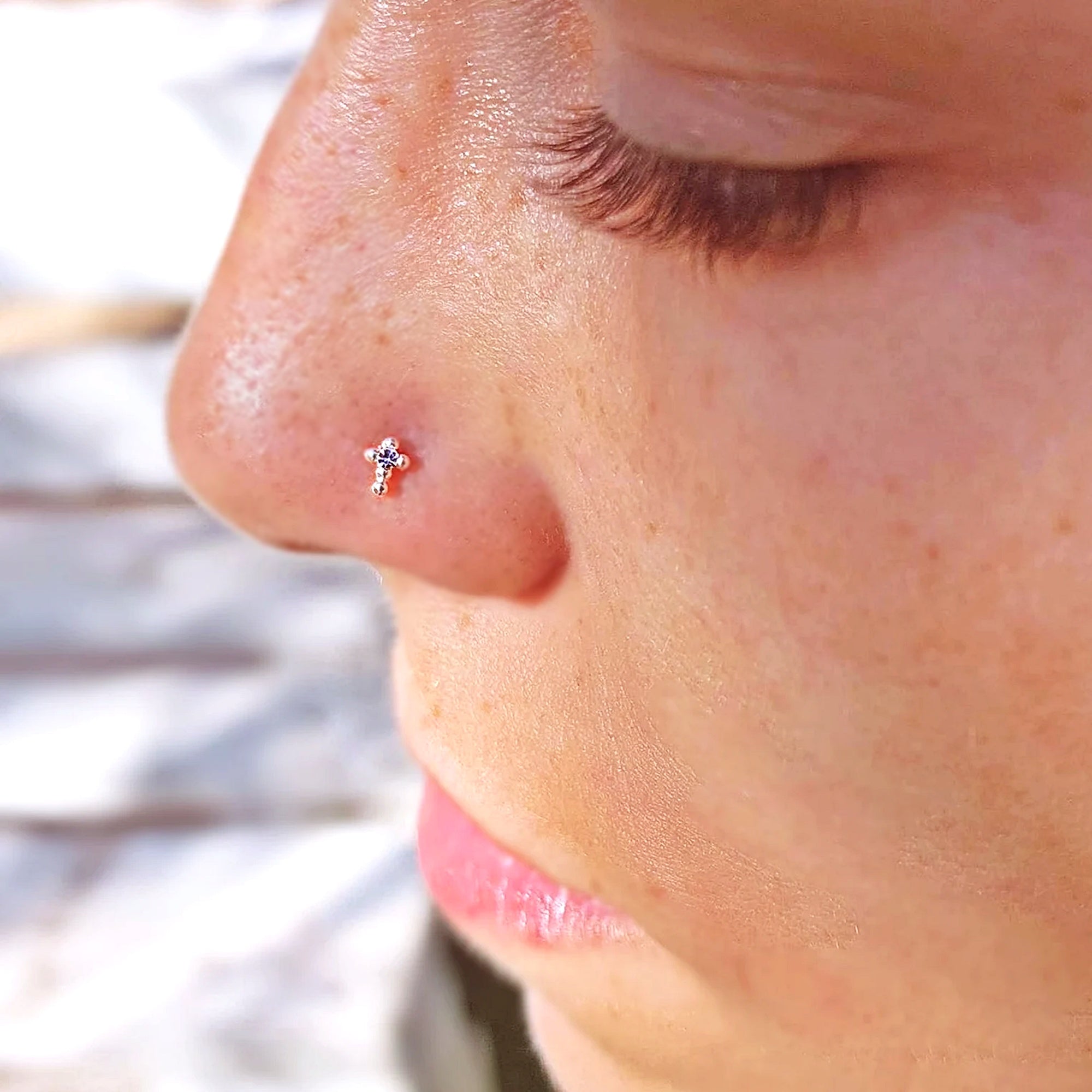 Tiny Cross Nose Stud