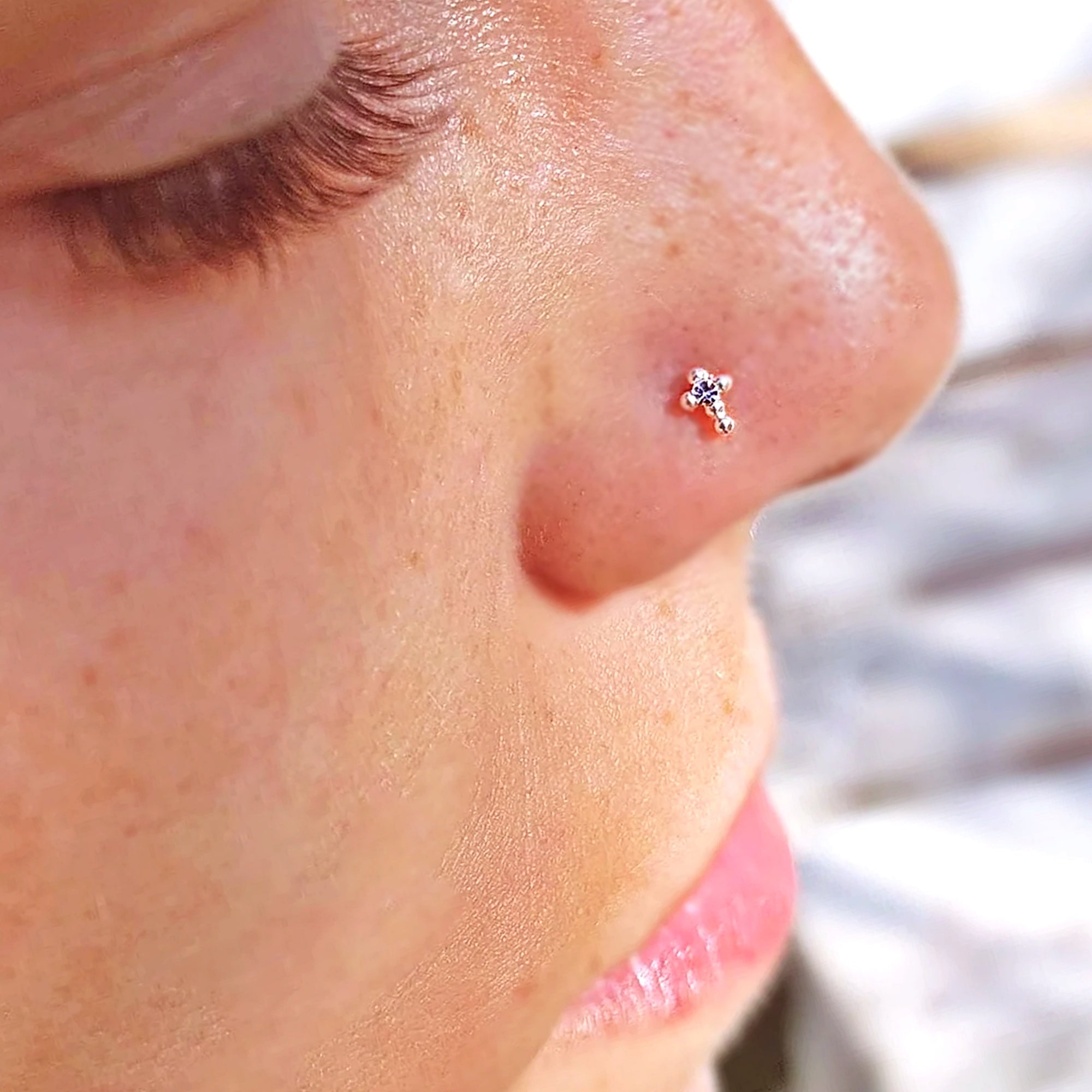 Tiny Cross Nose Stud