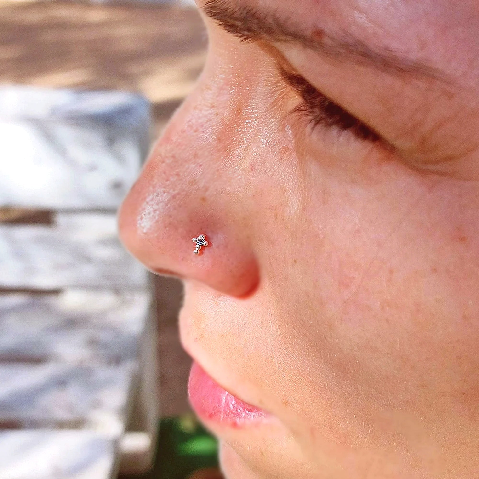 Tiny Cross Nose Stud