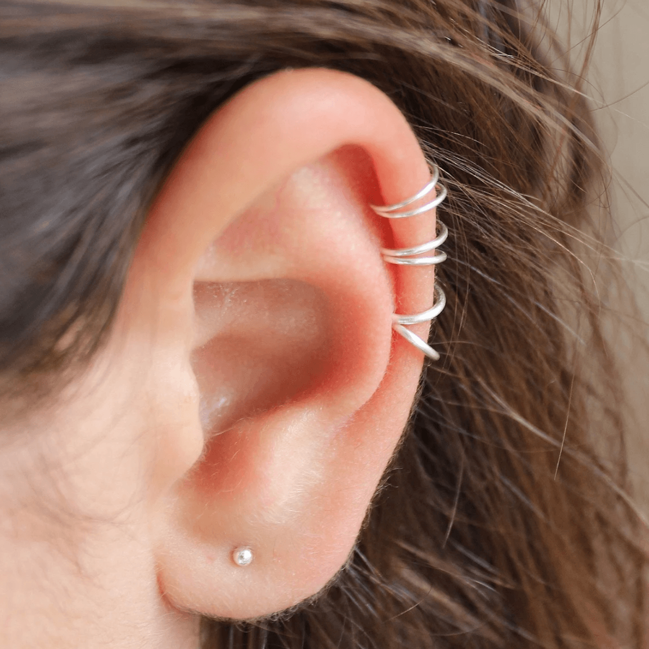 Hoop Helix Earring Silver