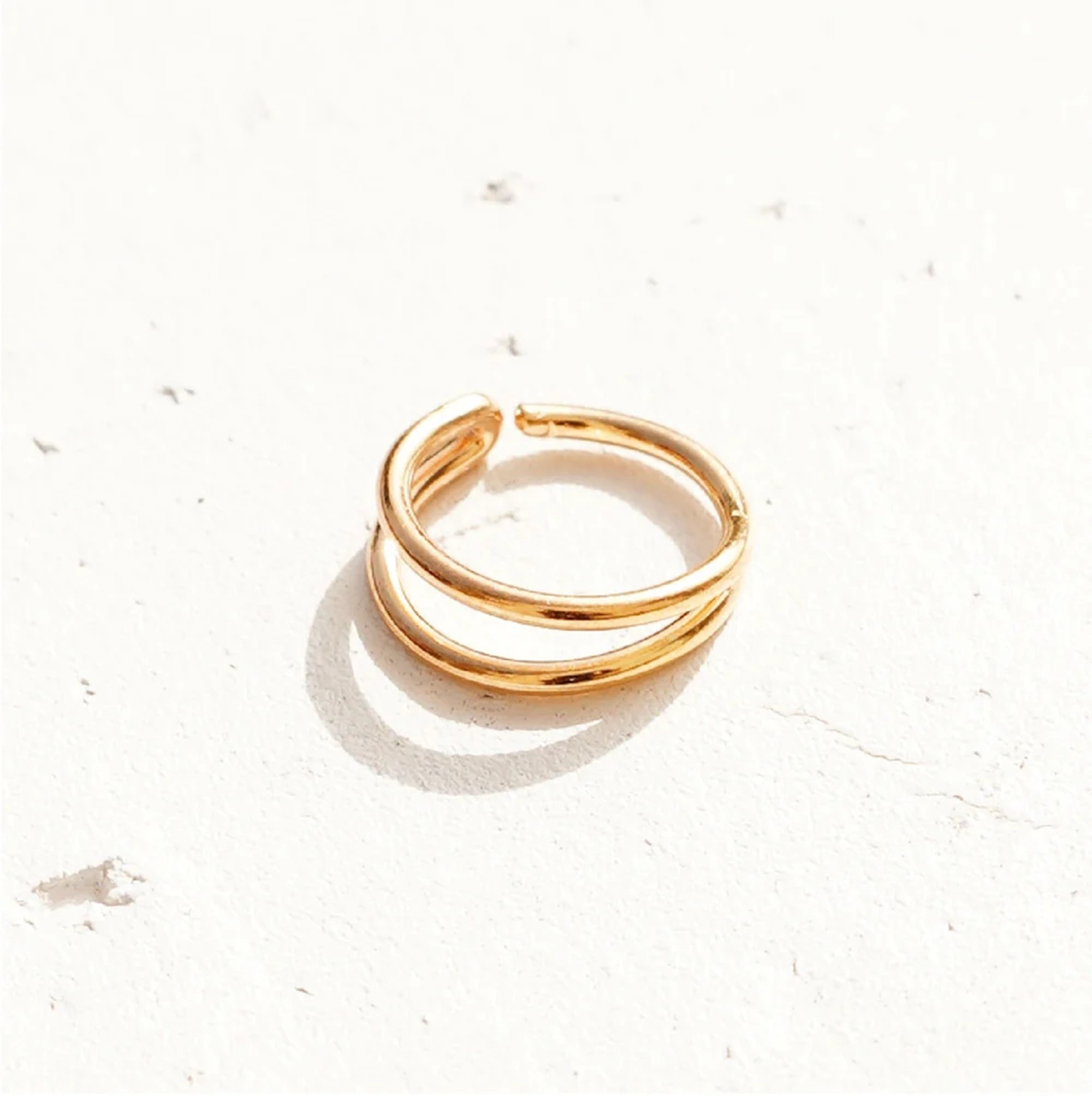 Double Hoop Helix Earring Gold - TinyBox Jewelry