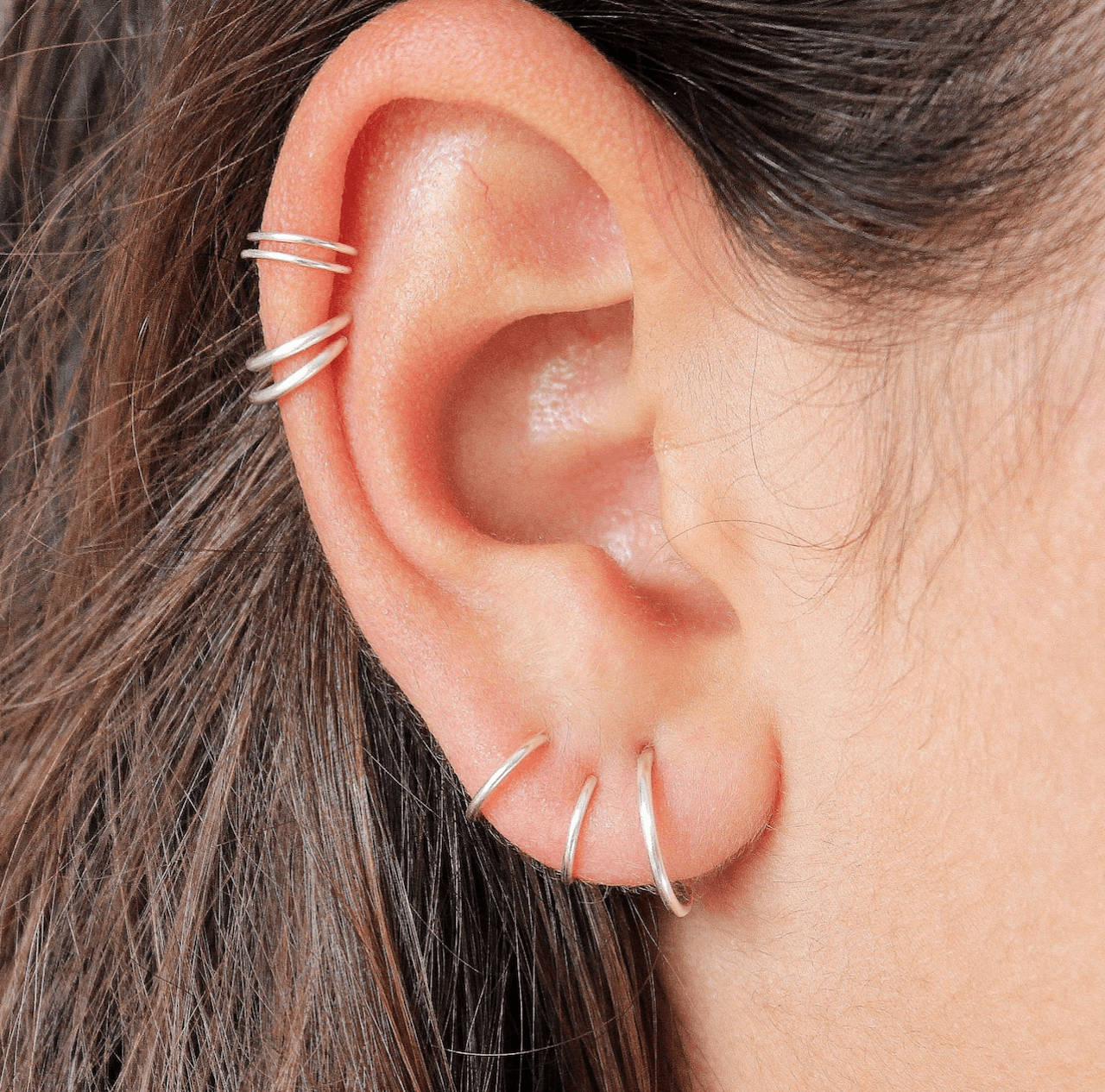Hoop Helix Earring Silver