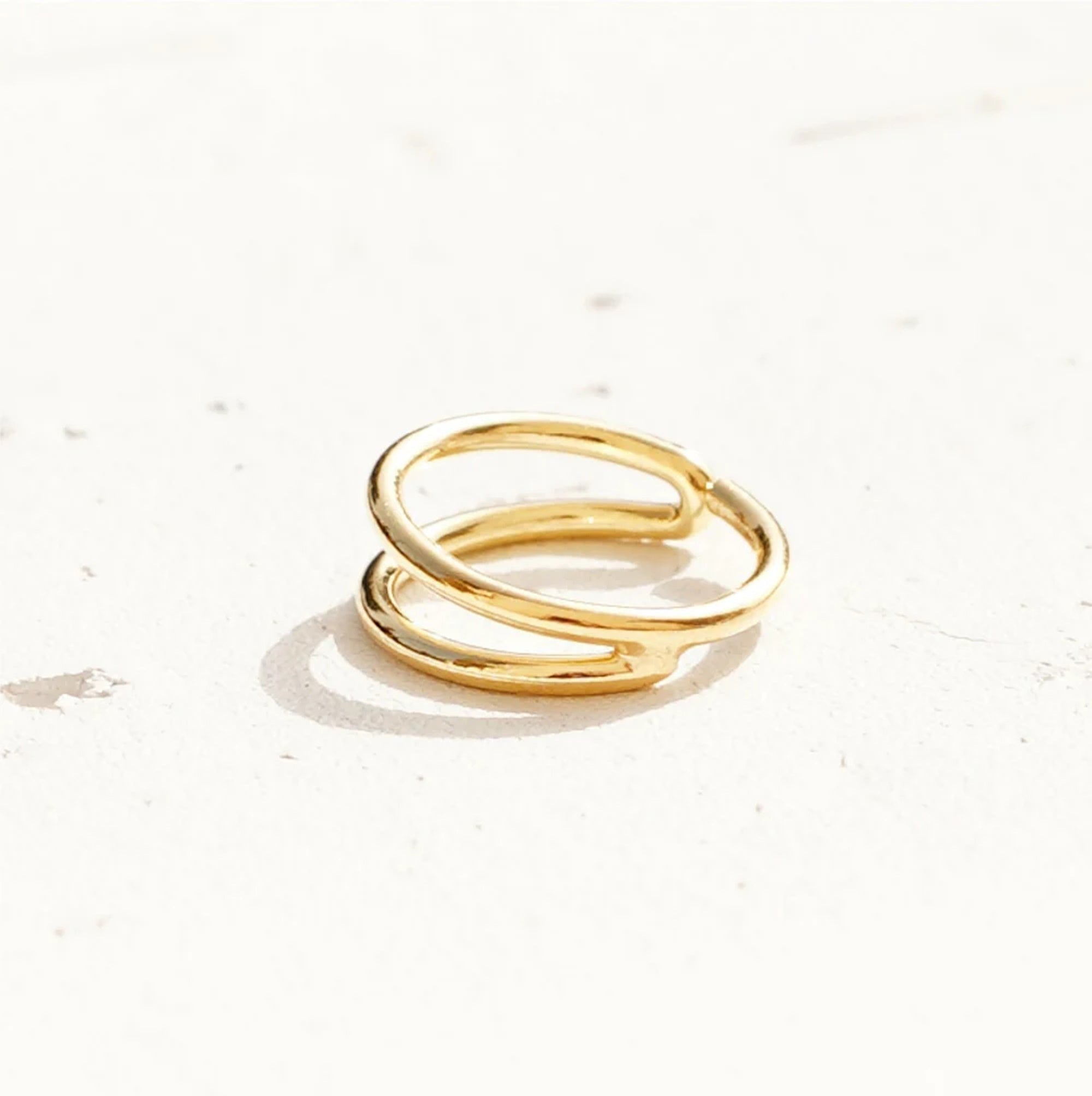 Double Hoop Nose Ring 14k Gold - TinyBox Jewelry