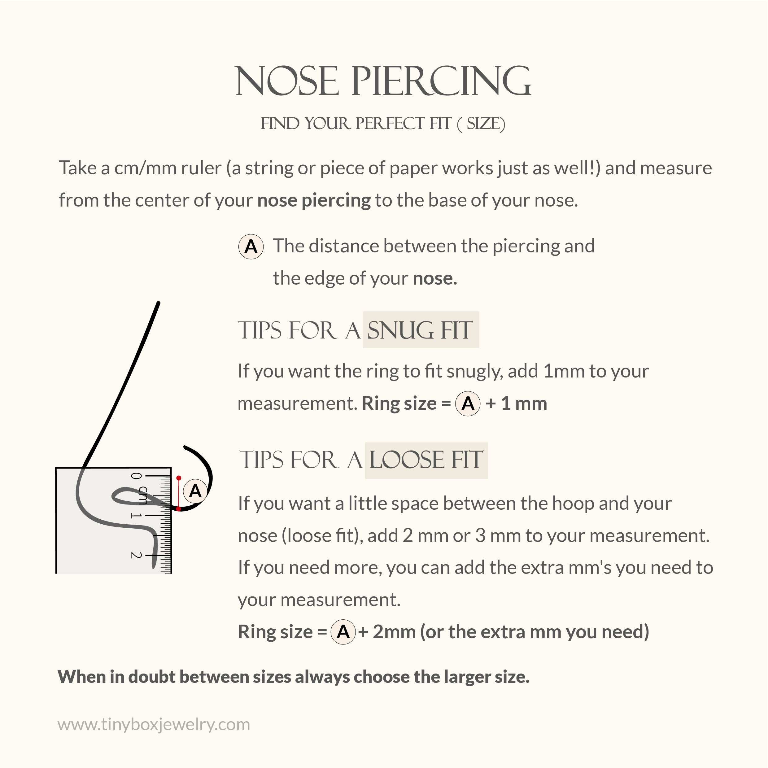 Double Hoop Nose Ring 14k Gold - TinyBox Jewelry