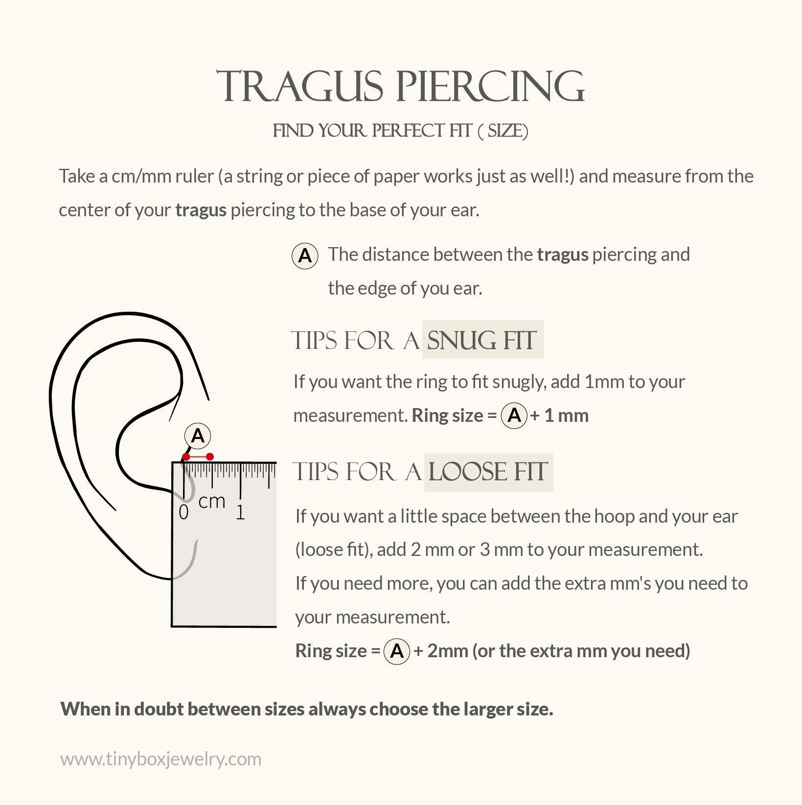 Double Hoop Tragus Earring Gold - TinyBox Jewelry