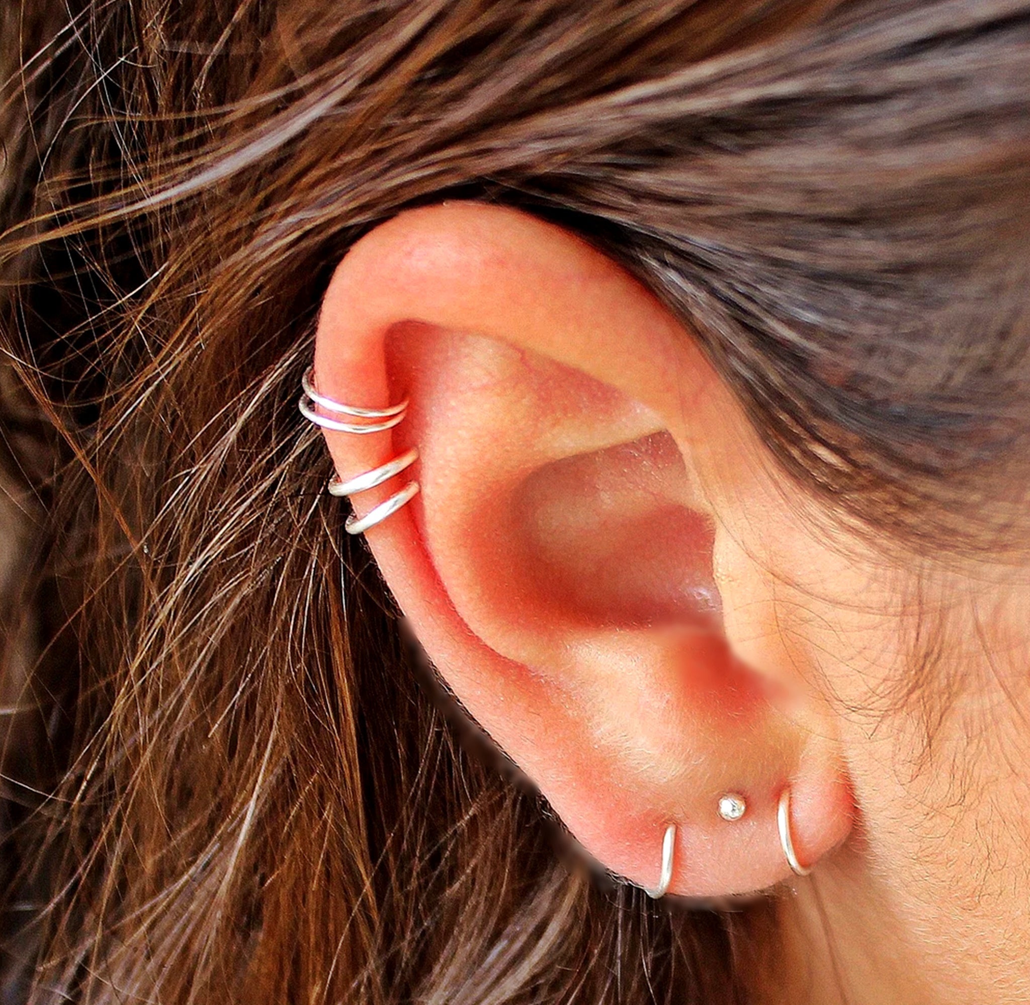 Hoop Helix Earring Silver - TinyBox Jewelry