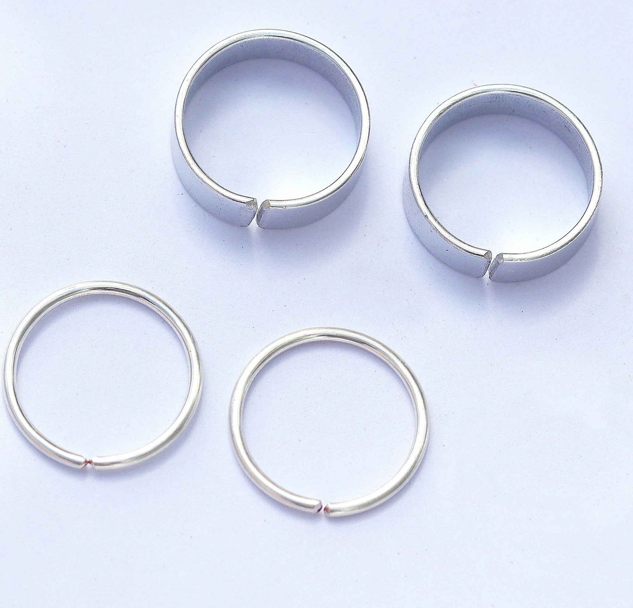 Midi Stacker Rings 4 Set Silver - TinyBox Jewelry