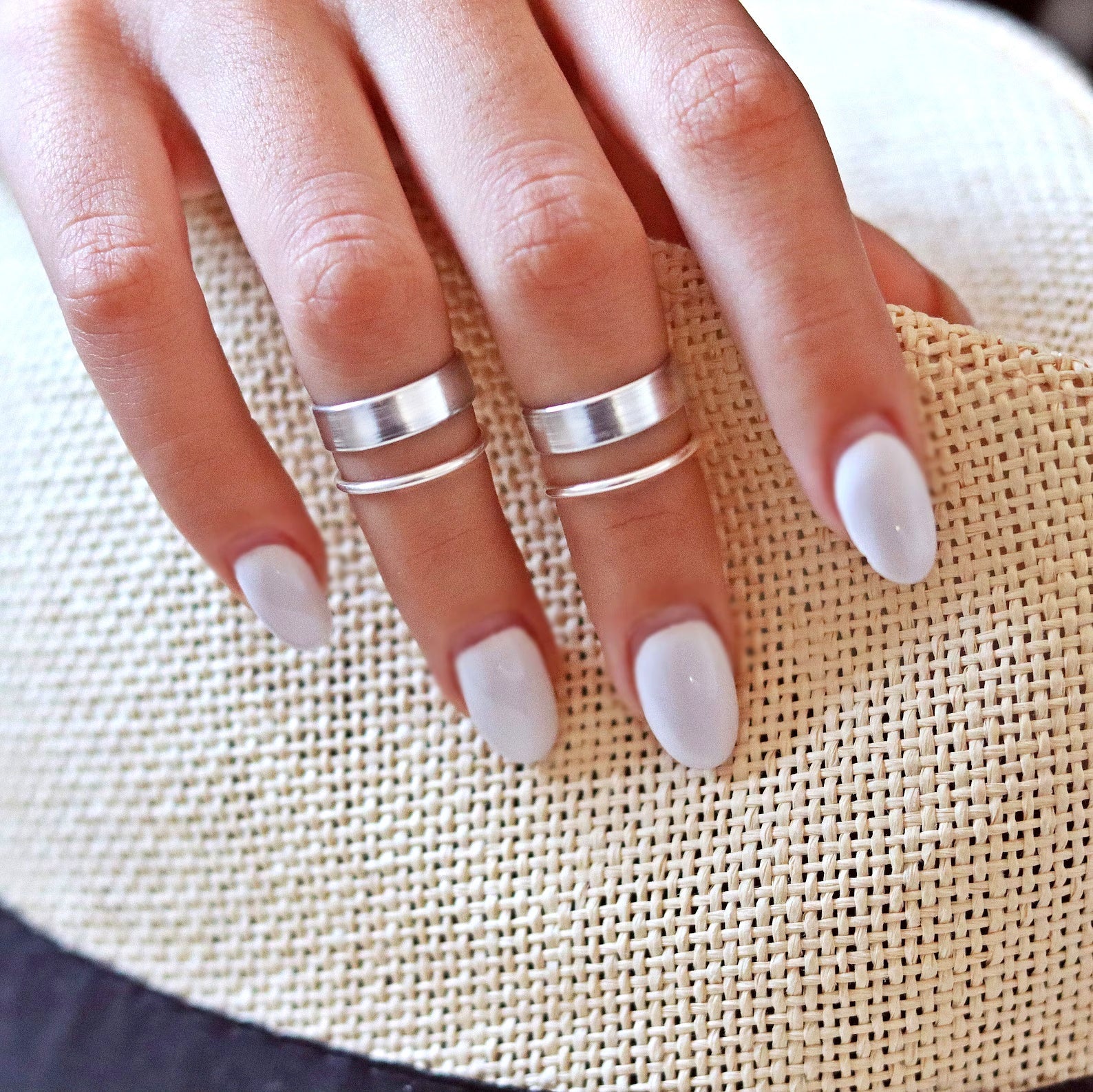 Midi Stacker Rings 4 Set Silver - TinyBox Jewelry