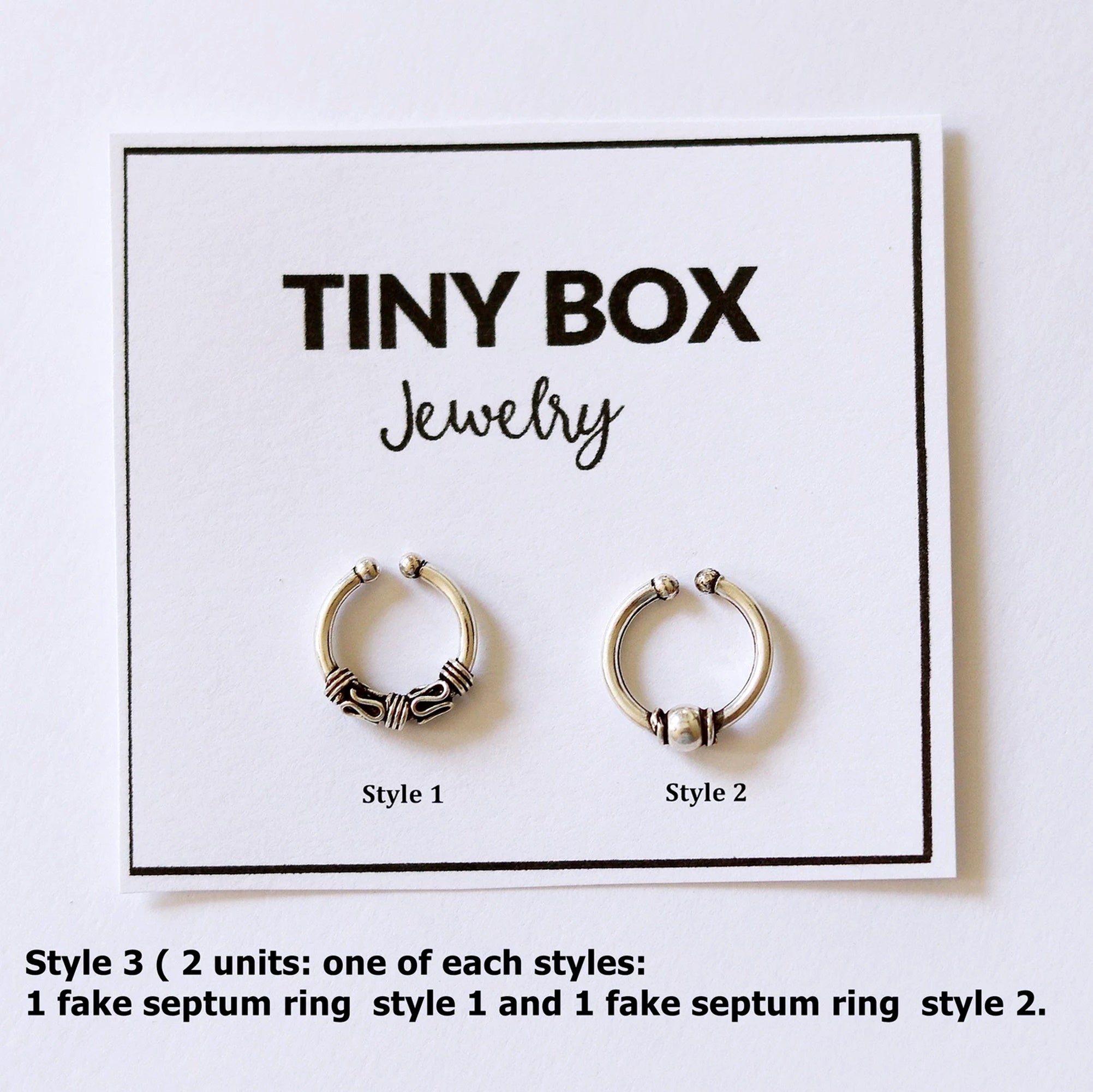 Silver Faux Septum Ring - TinyBox Jewelry