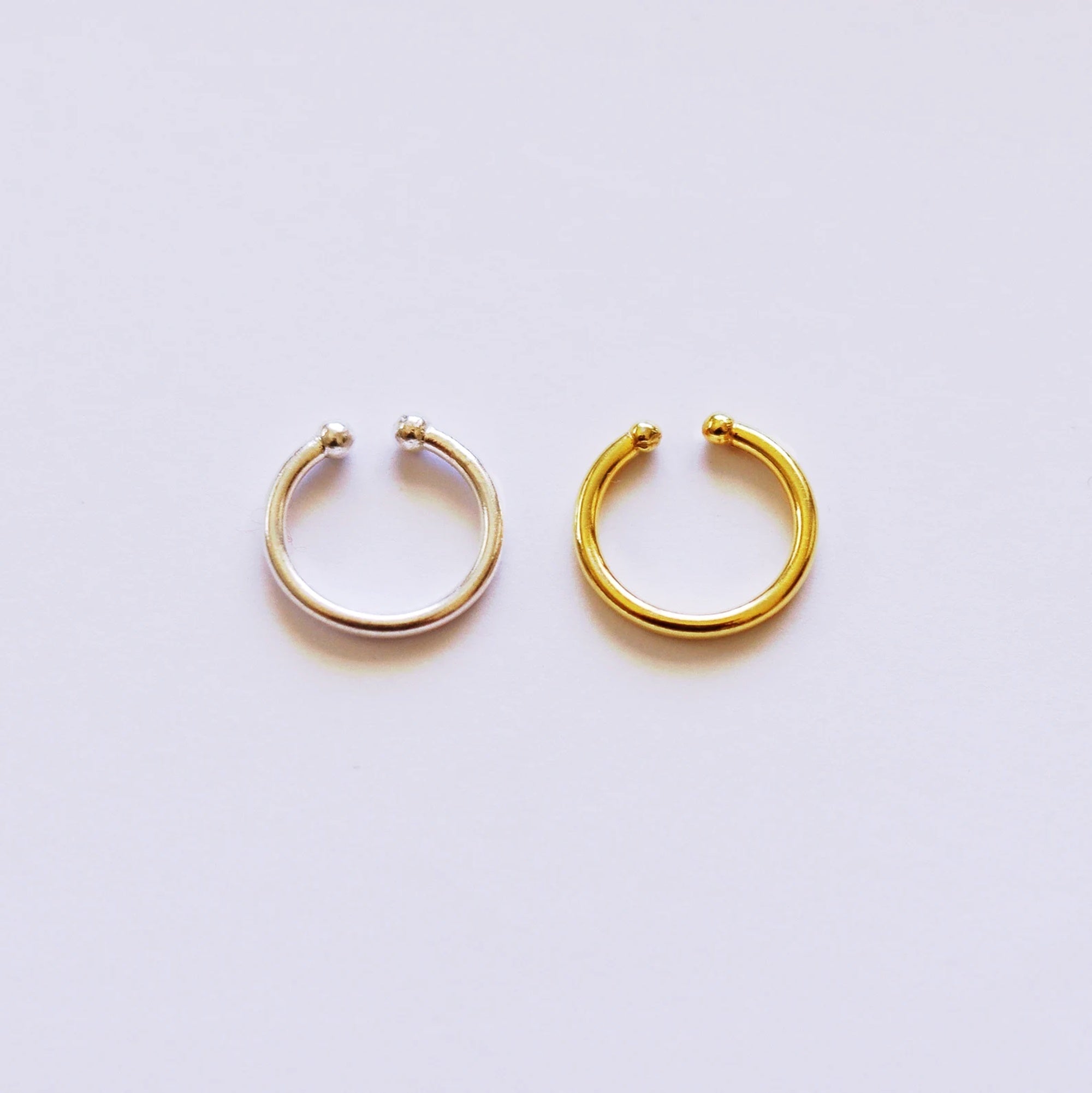 SIMPLE SEPTUM HOOP GOLD VERMEIL - TinyBox Jewelry