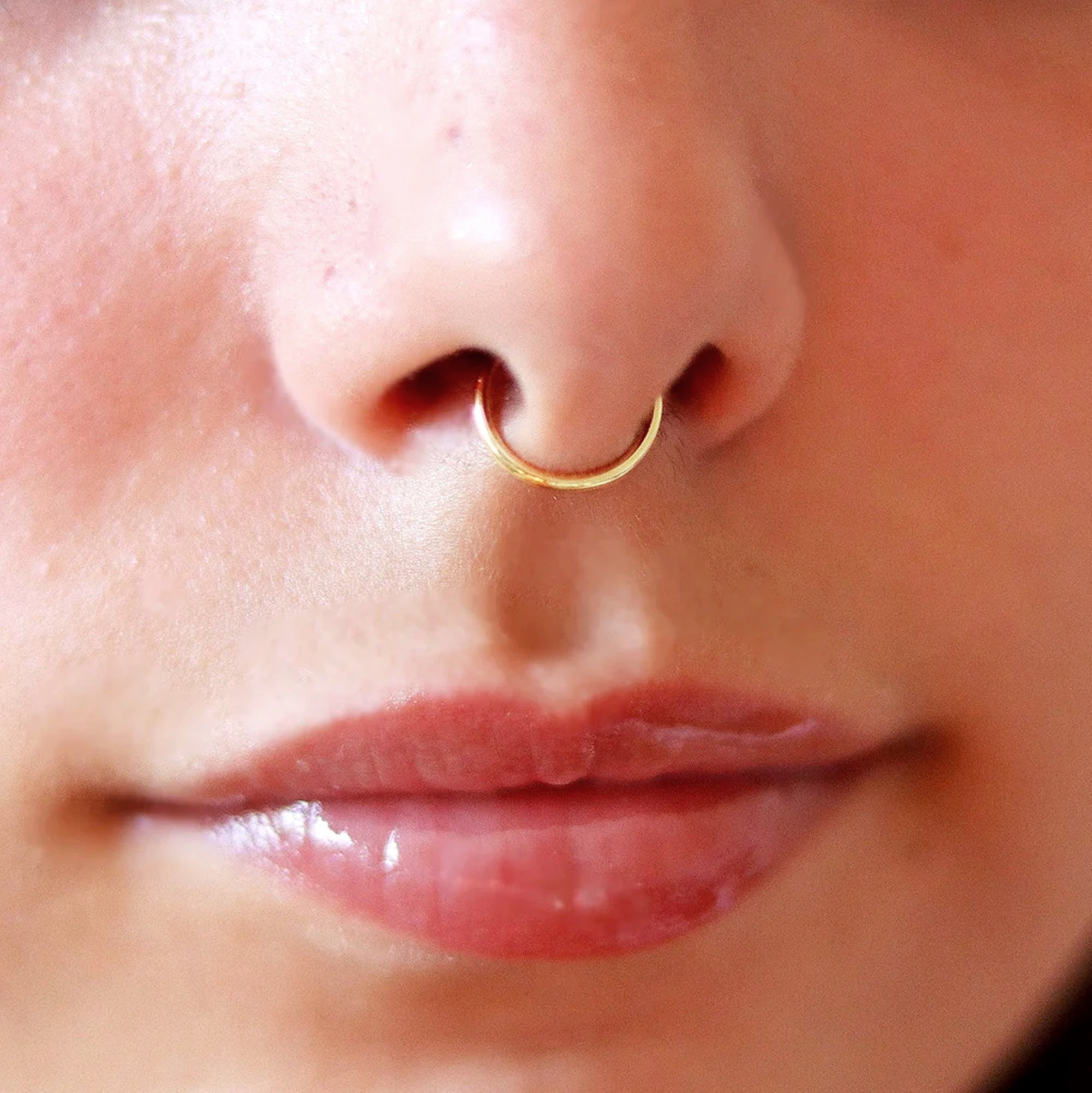 SIMPLE SEPTUM HOOP GOLD VERMEIL - TinyBox Jewelry