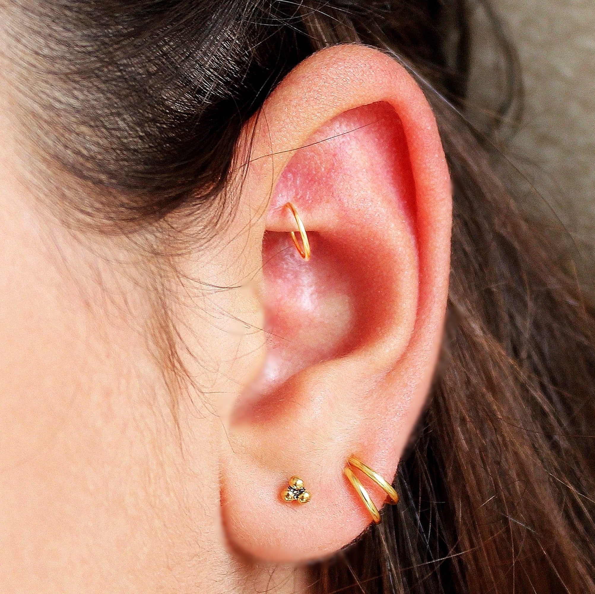 Single Hoop Rook Earring - Silver - TinyBox Jewelry