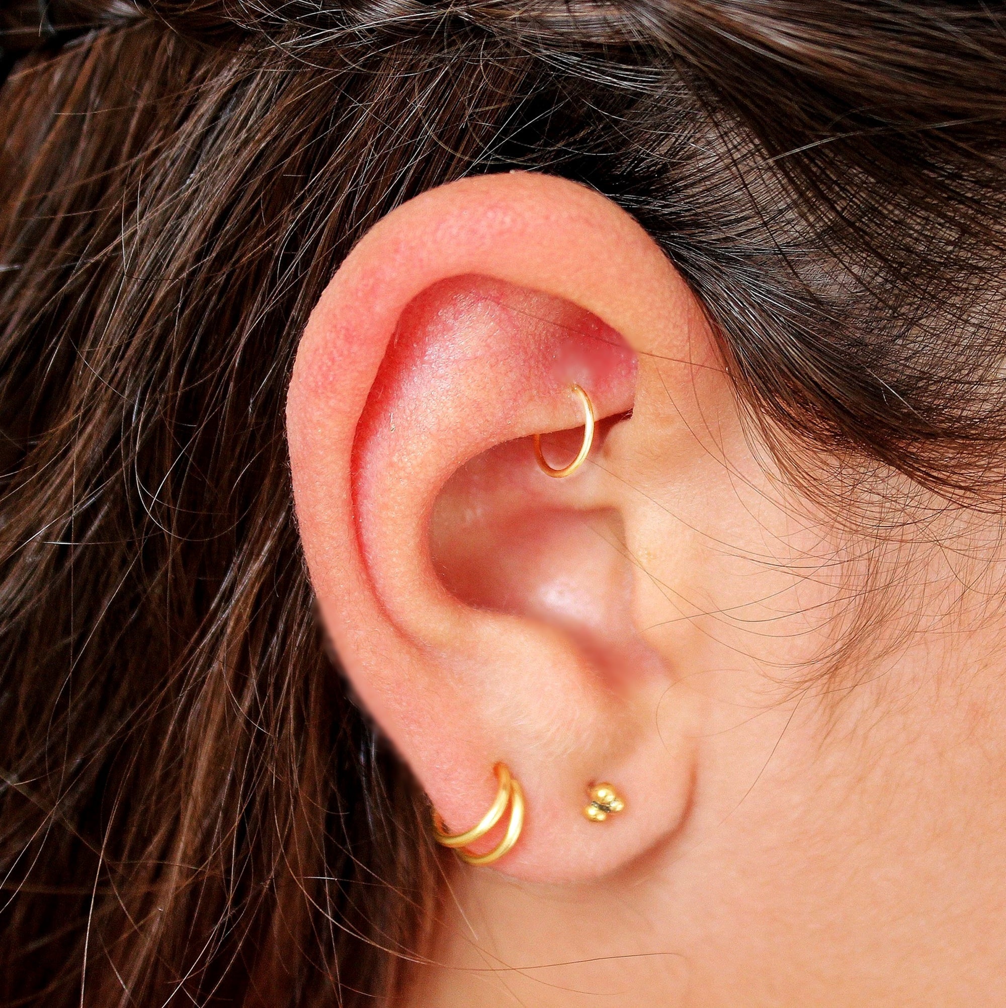 Single Hoop Rook Earring - Silver - TinyBox Jewelry