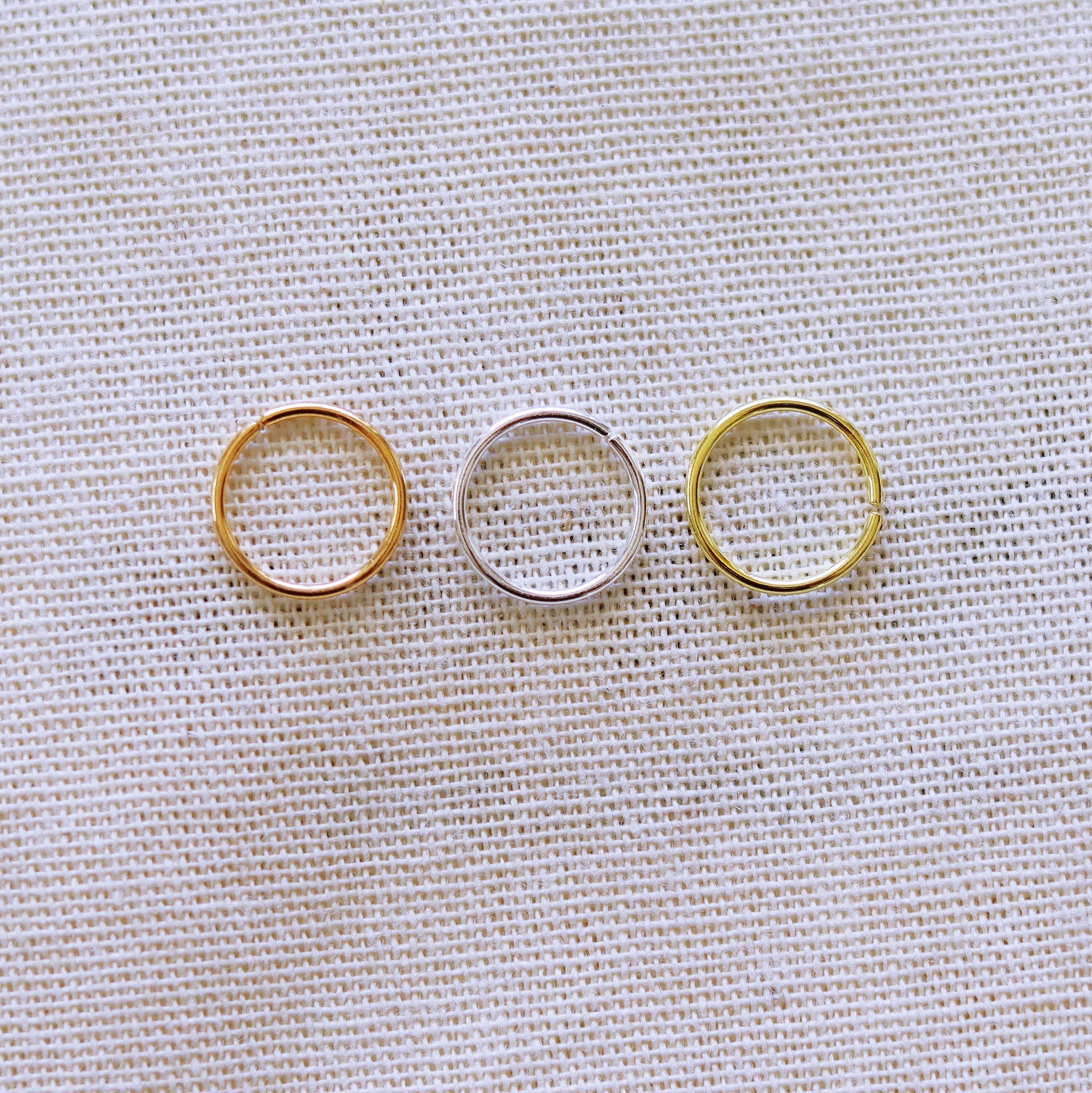 Single Hoop Tragus Earring Gold - TinyBox Jewelry