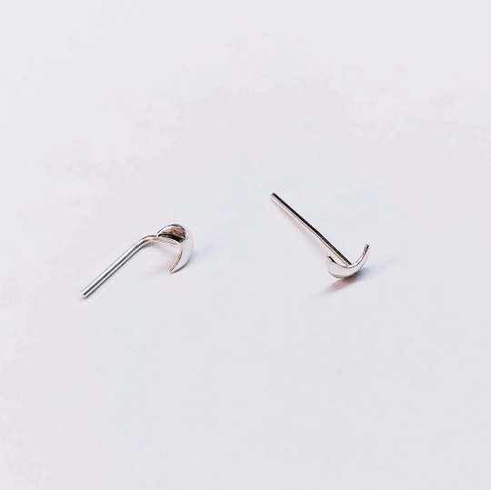 Crescent Moon Nose Stud - TinyBox Jewelry
