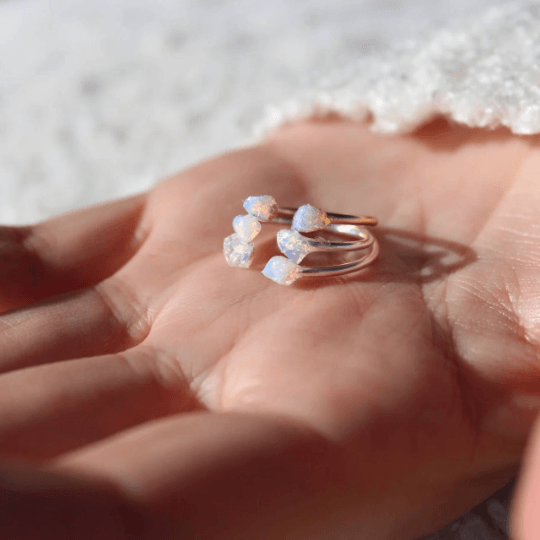 Midi Opal Stacker Ring - TinyBox Jewelry