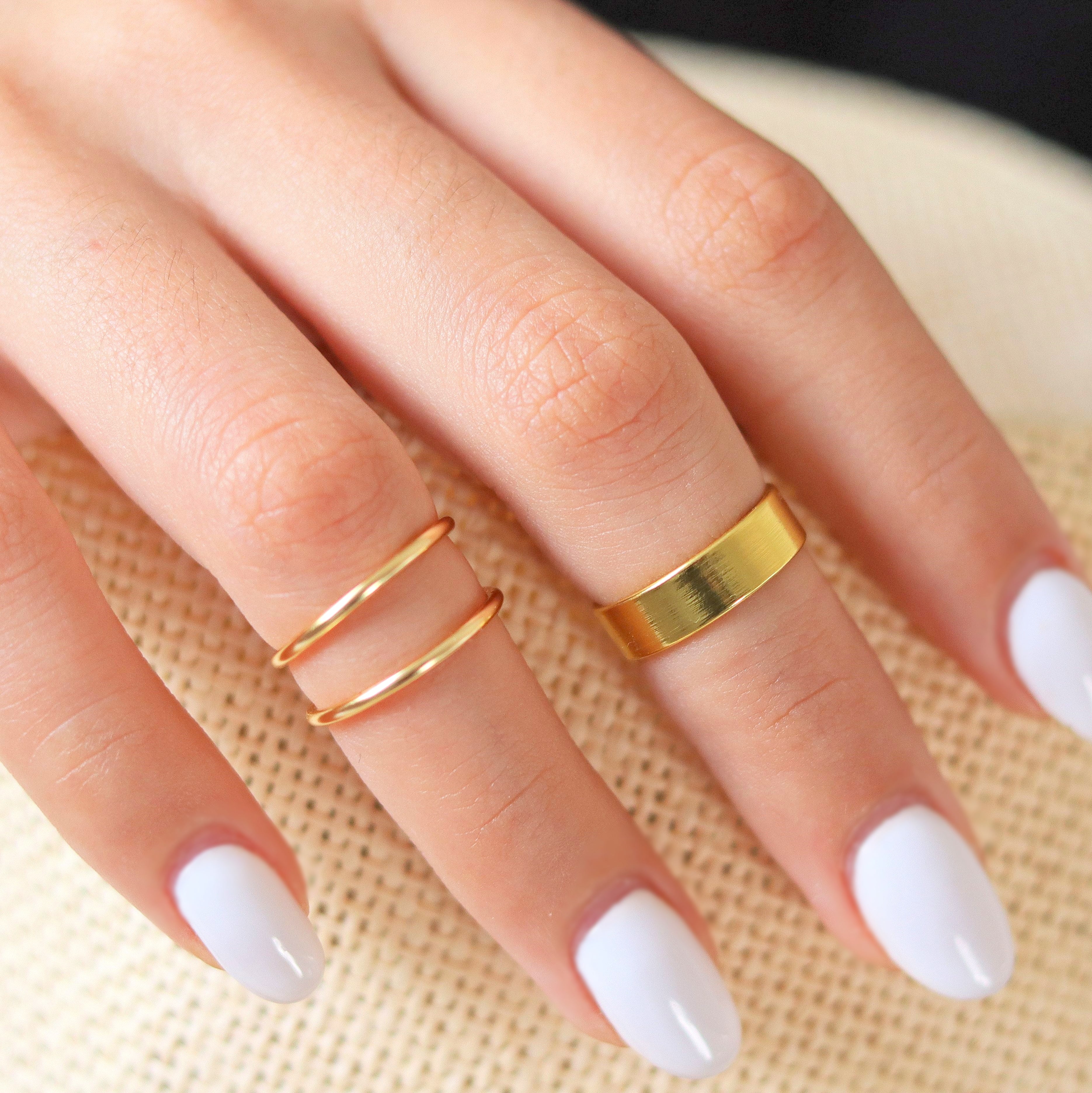 Midi Stacker Rings 3 Set Gold - TinyBox Jewelry