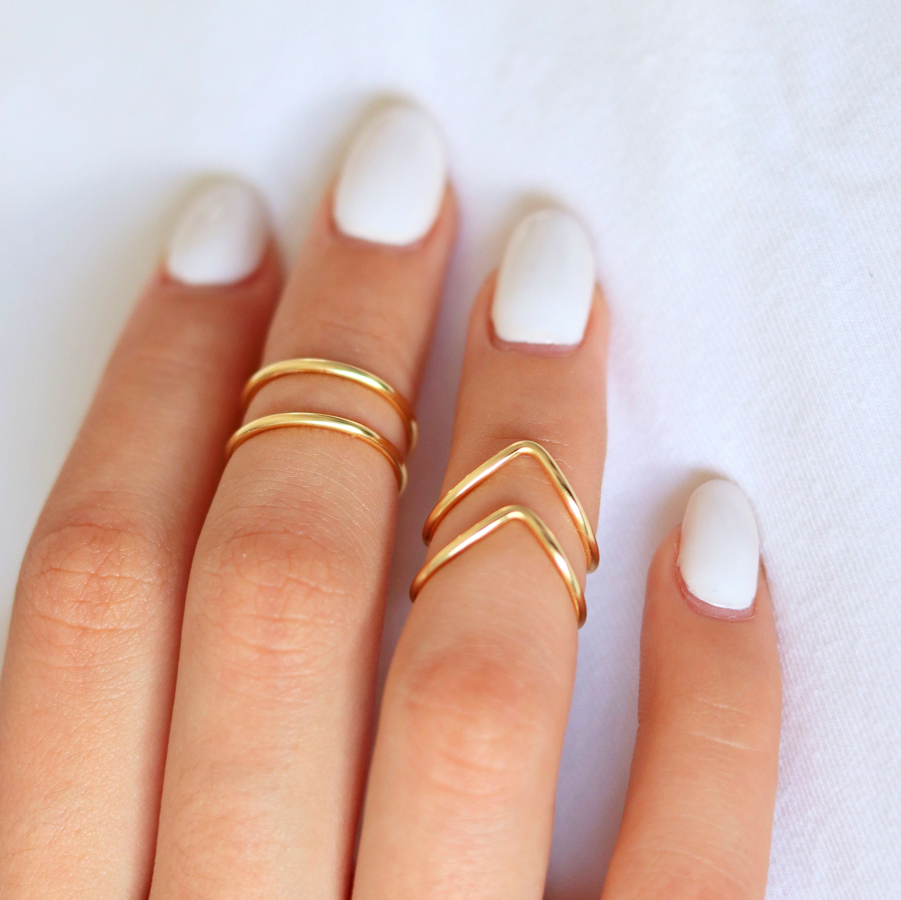 Midi Stacker Rings 4 Set Gold - TinyBox Jewelry