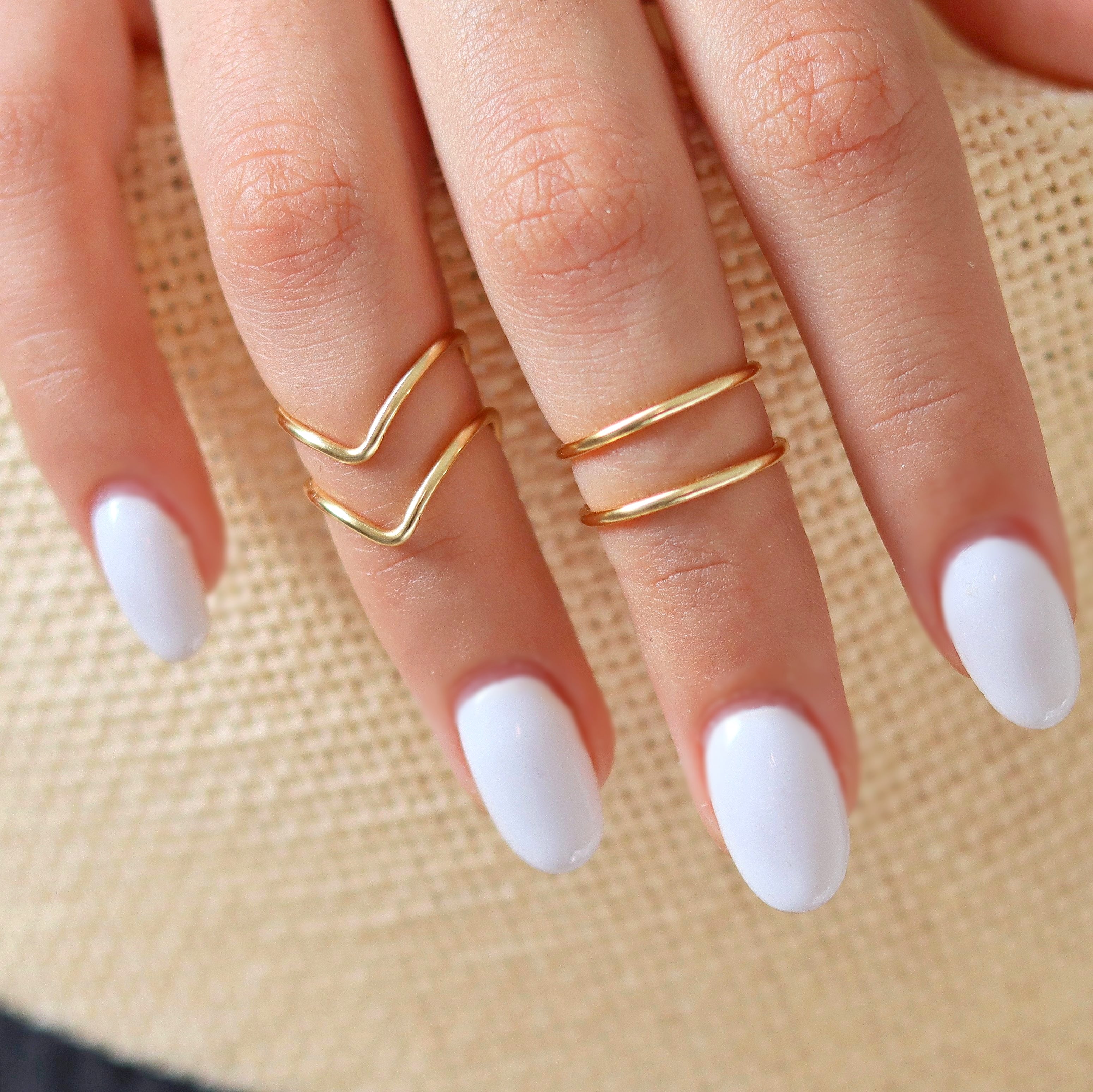 Midi Stacker Rings 4 Set Gold - TinyBox Jewelry