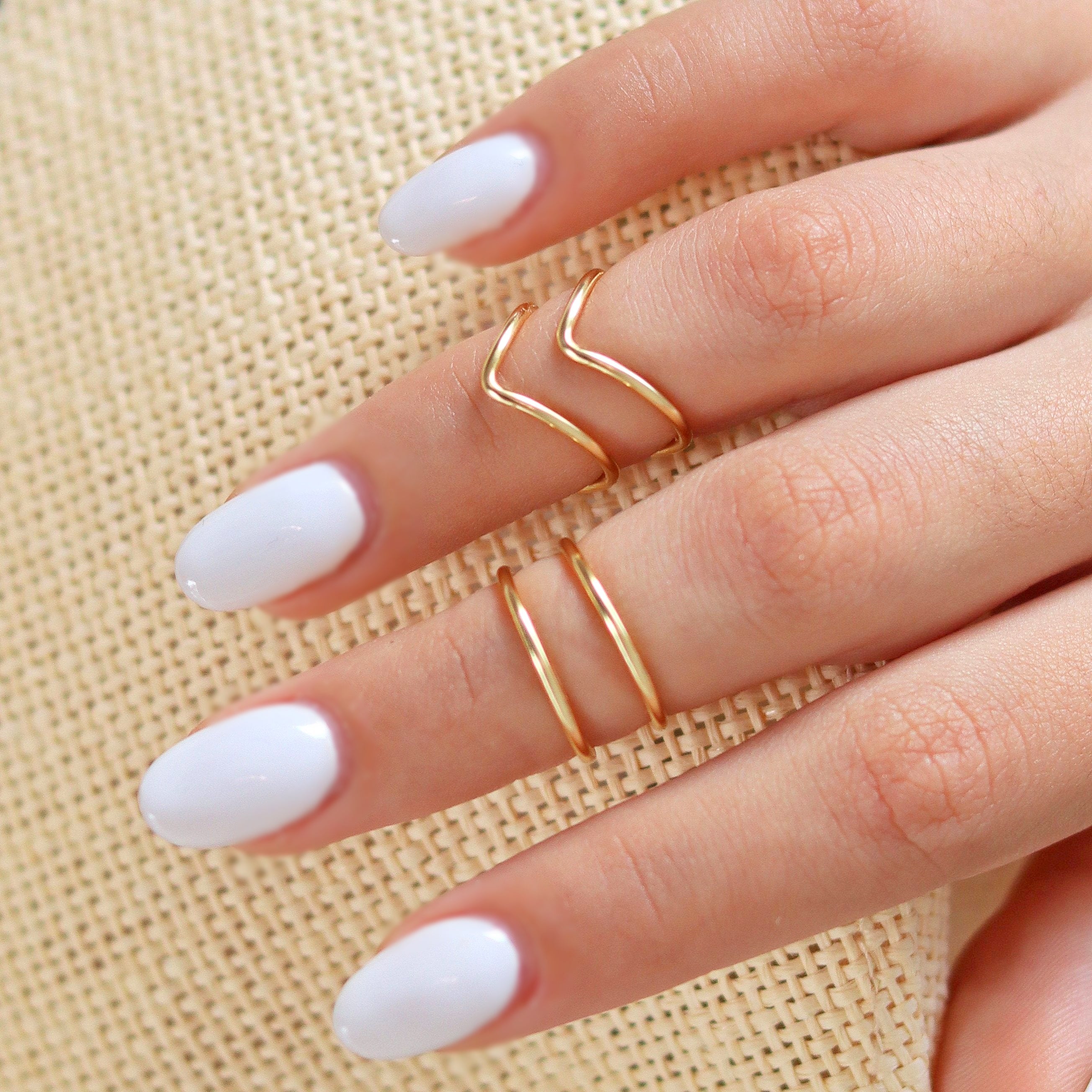 Midi Stacker Rings 4 Set Gold - TinyBox Jewelry