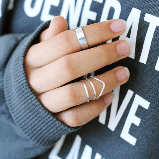 Silver knuckle rings discount
