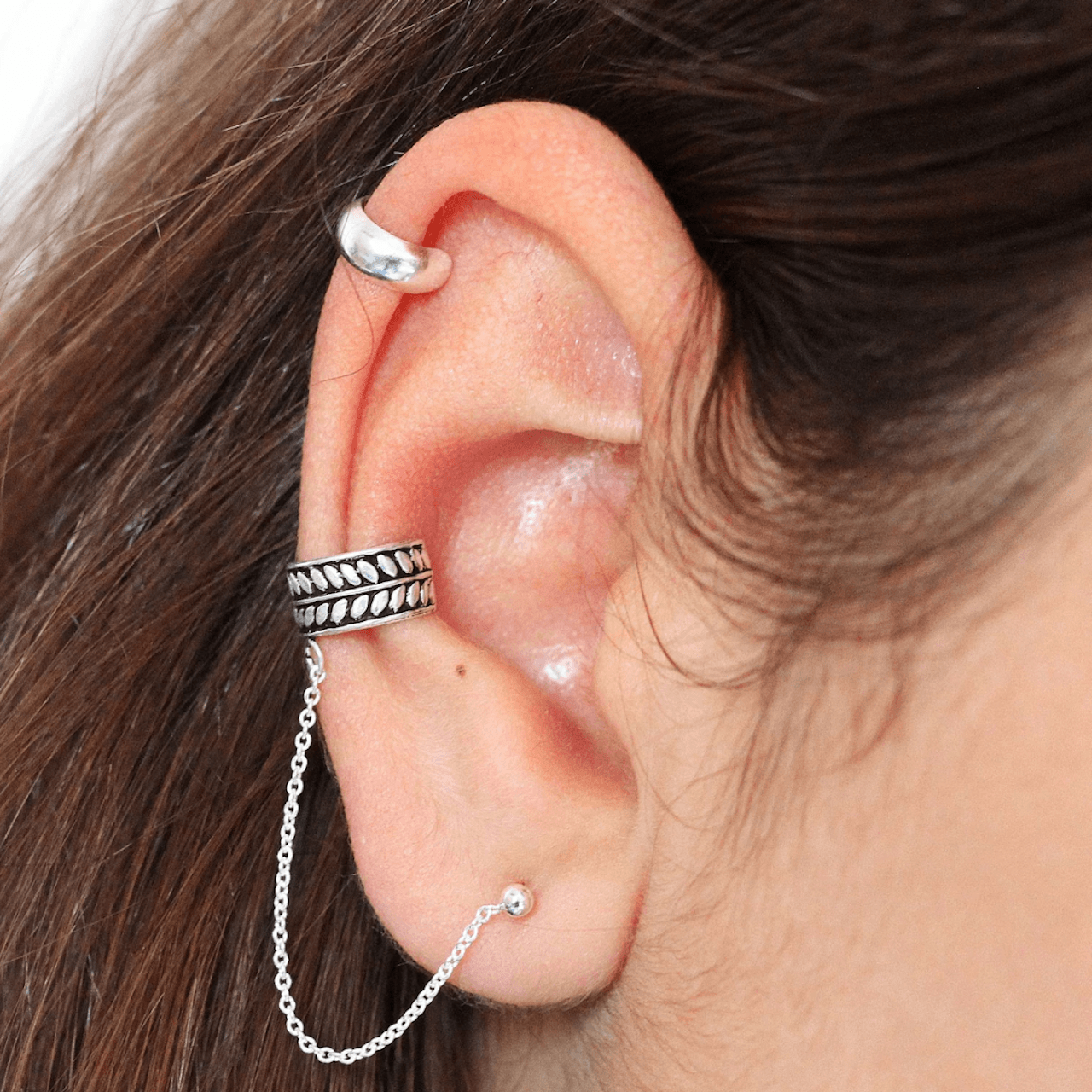 Thick Ear Cuff Silver - TinyBox Jewelry