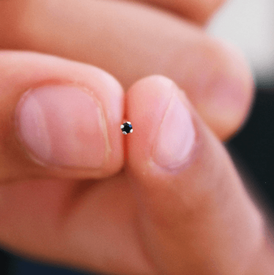 Tiny 1mm Nose Stud - TinyBox Jewelry
